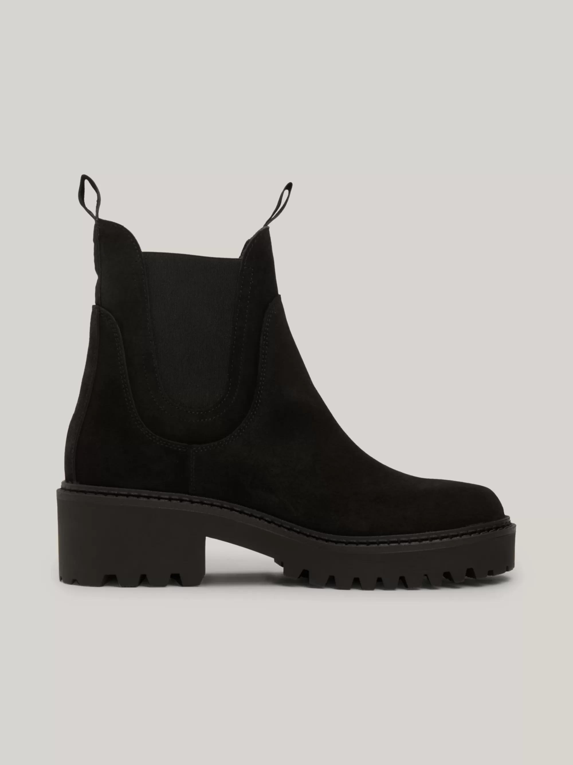 Chelsea Boots | Laarzen & Enkellaarzen*Tommy Hilfiger Chunky Suède Chelsea Boot Met Profielzool BLACK