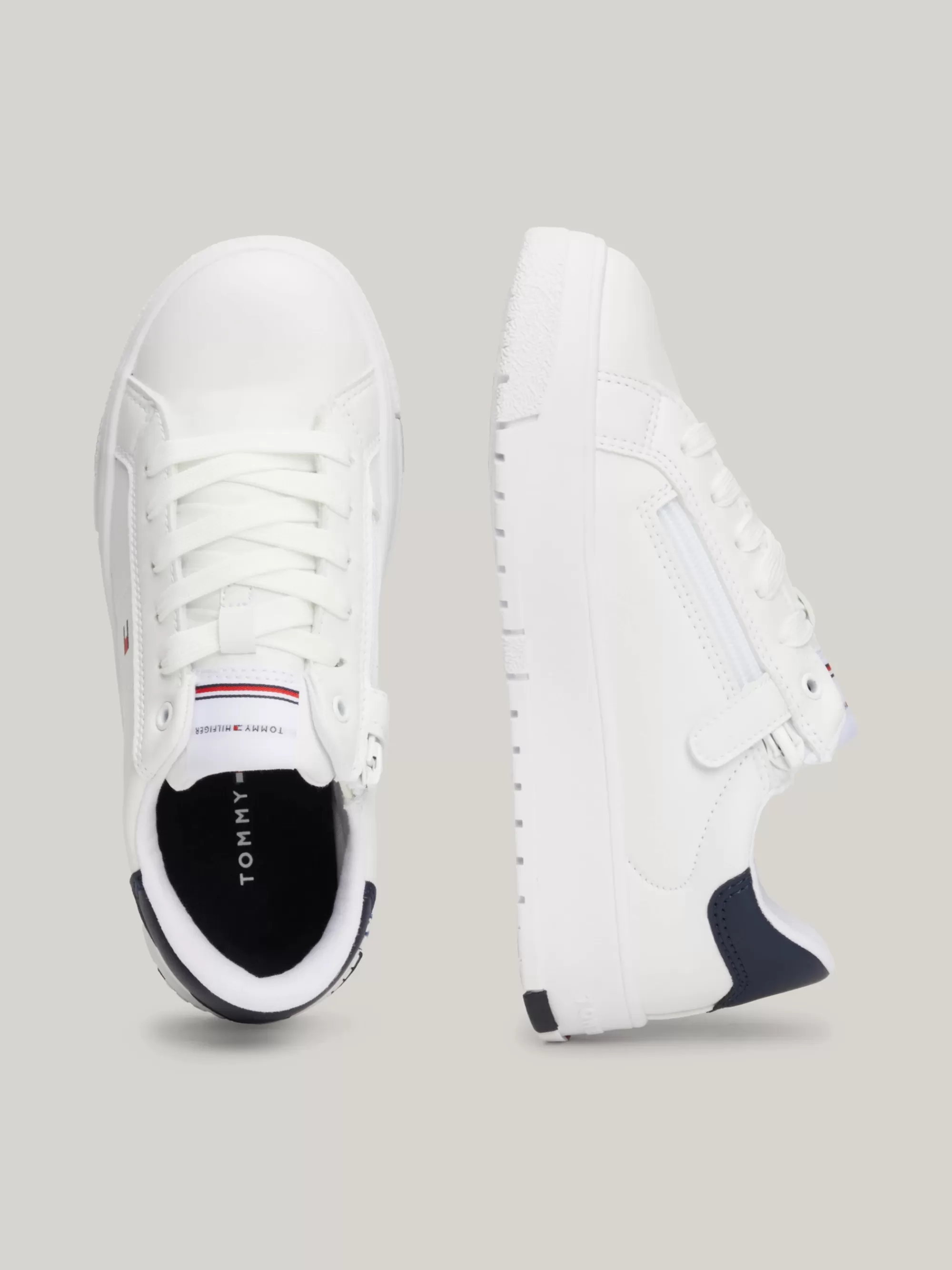 Schoenen & Accessoires*Tommy Hilfiger Chunky Vetersneaker Met Contrasterende Hiel WHITE/BLUE