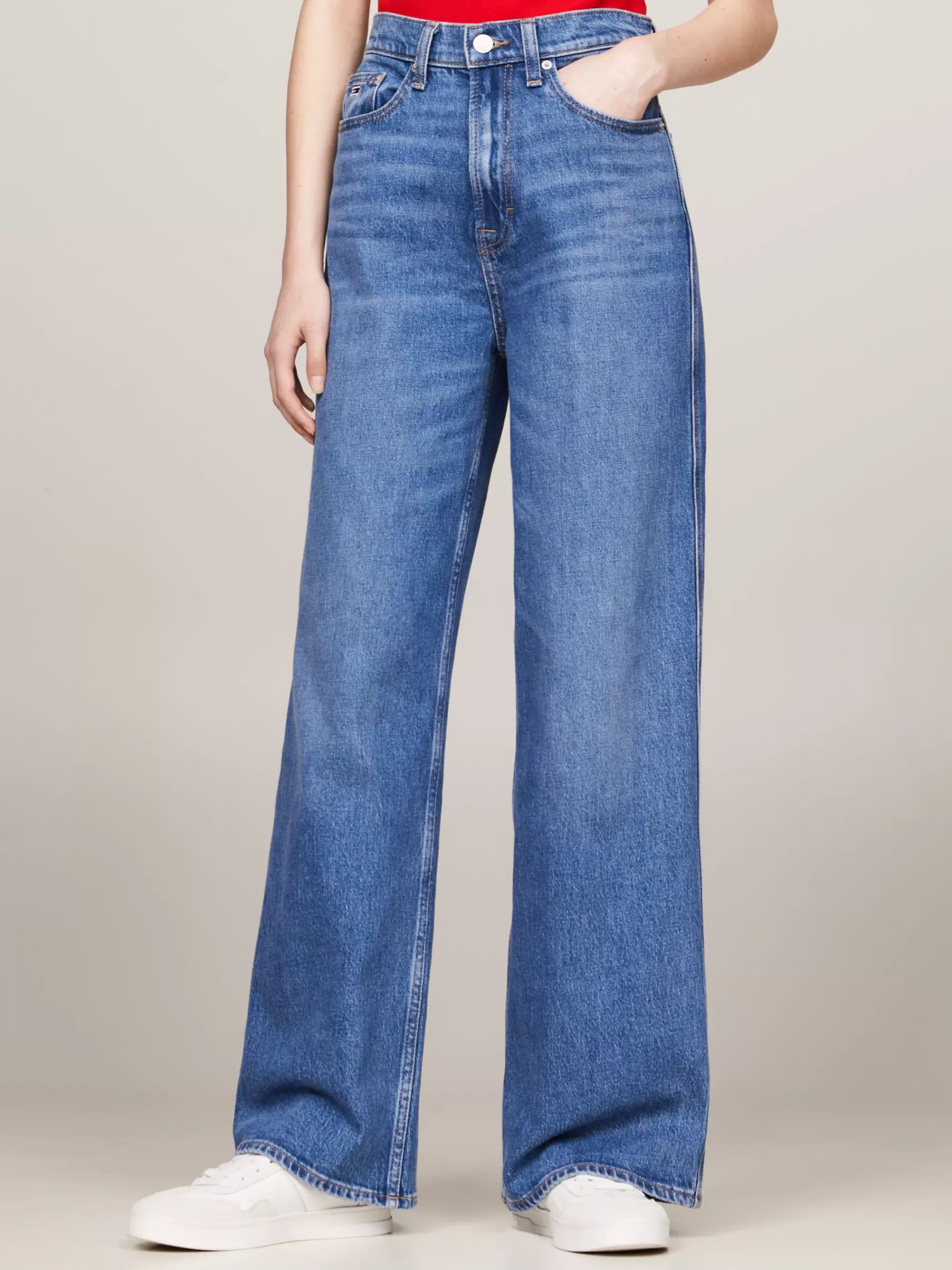 Jeans*Tommy Hilfiger Claire Faded High Rise Jeans Met Wijde Fit DENIM MEDIUM