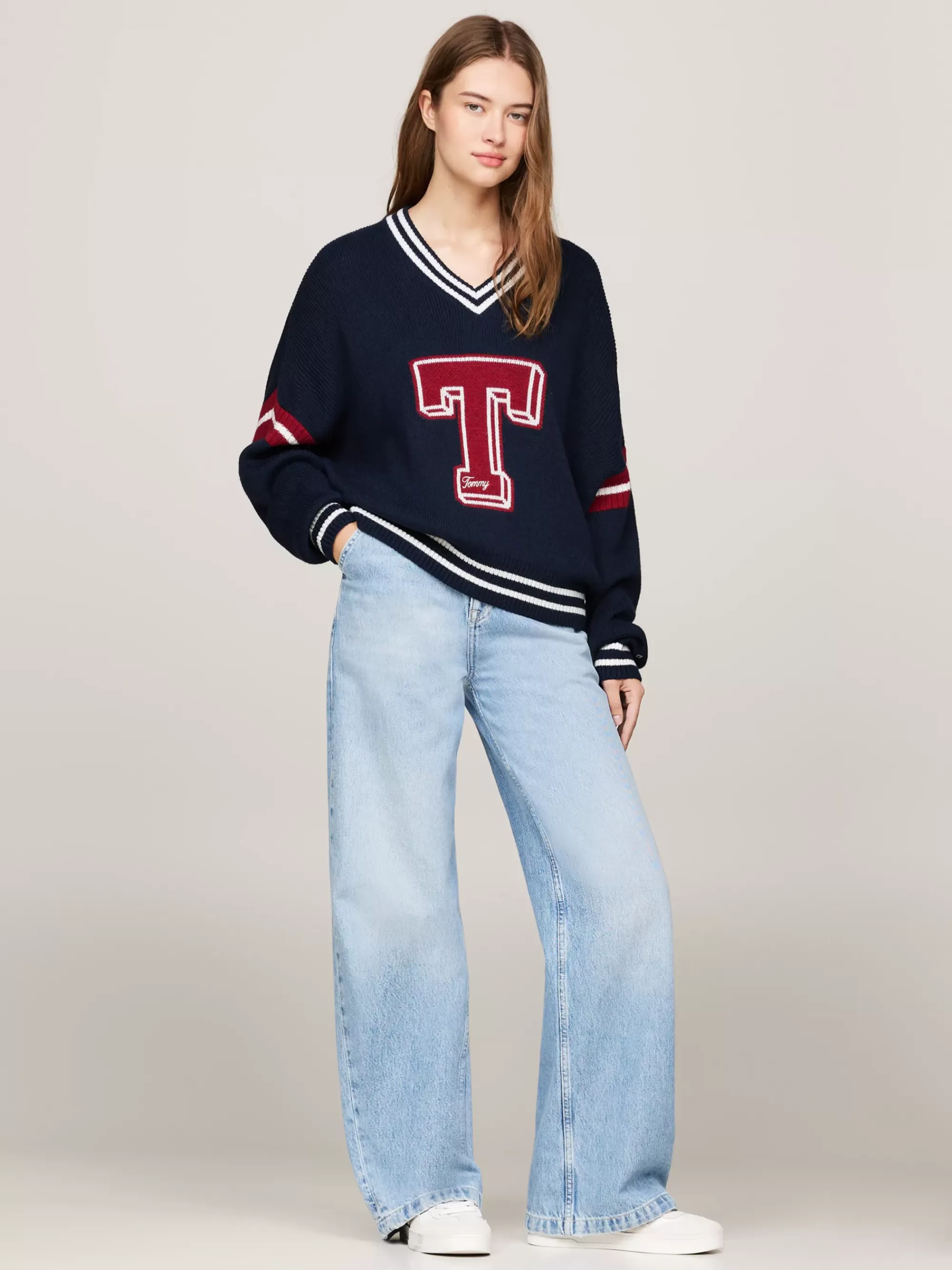 Jeans*Tommy Hilfiger Claire Varsity High Rise Wide Jeans DENIM LIGHT