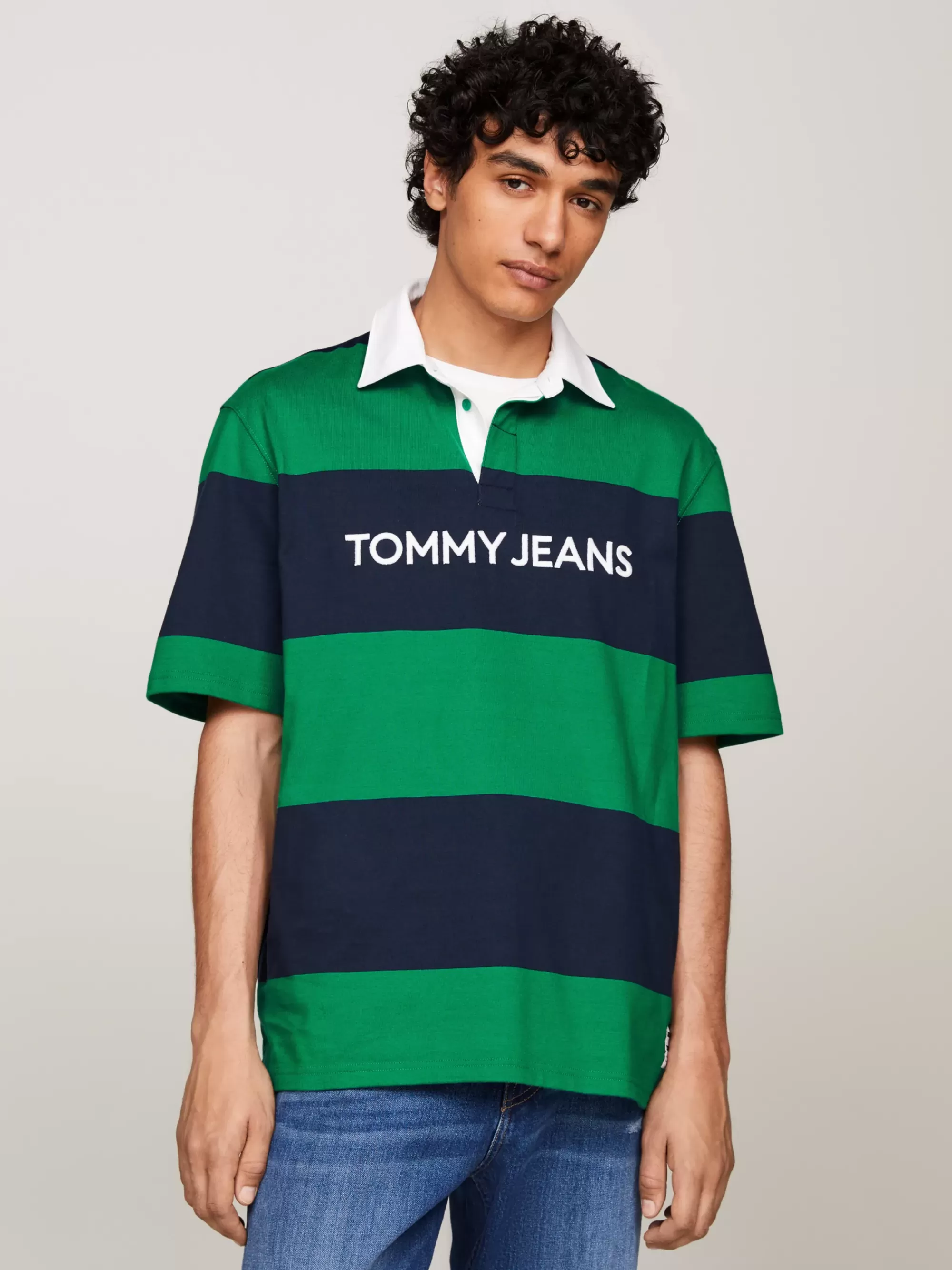 Plus Size Kleding & Inclusieve Maten | Polo's*Tommy Hilfiger Classic Casual Fit Polo Met Rugbystrepen GREEN MALACHITE
