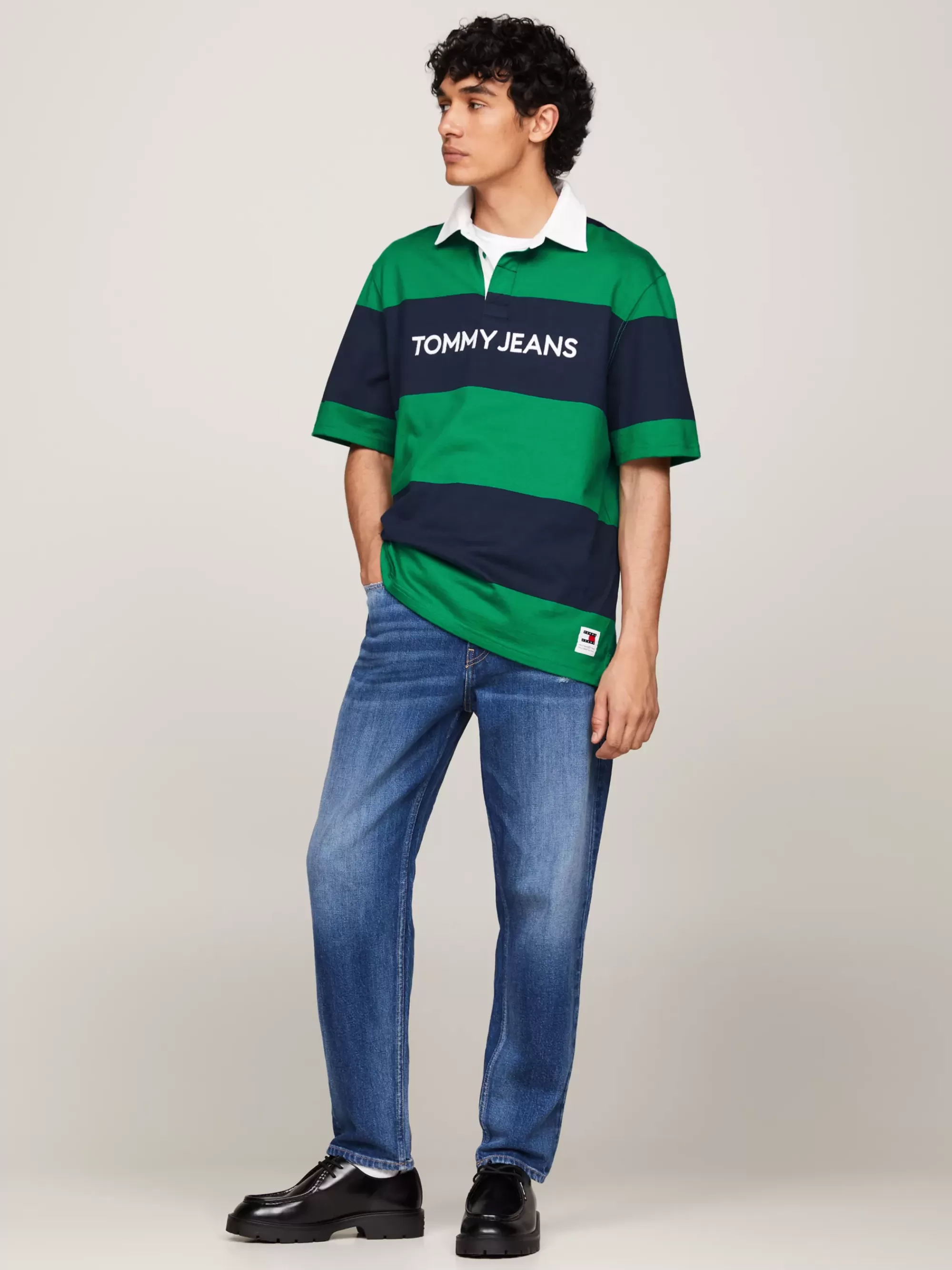 Plus Size Kleding & Inclusieve Maten | Polo's*Tommy Hilfiger Classic Casual Fit Polo Met Rugbystrepen GREEN MALACHITE