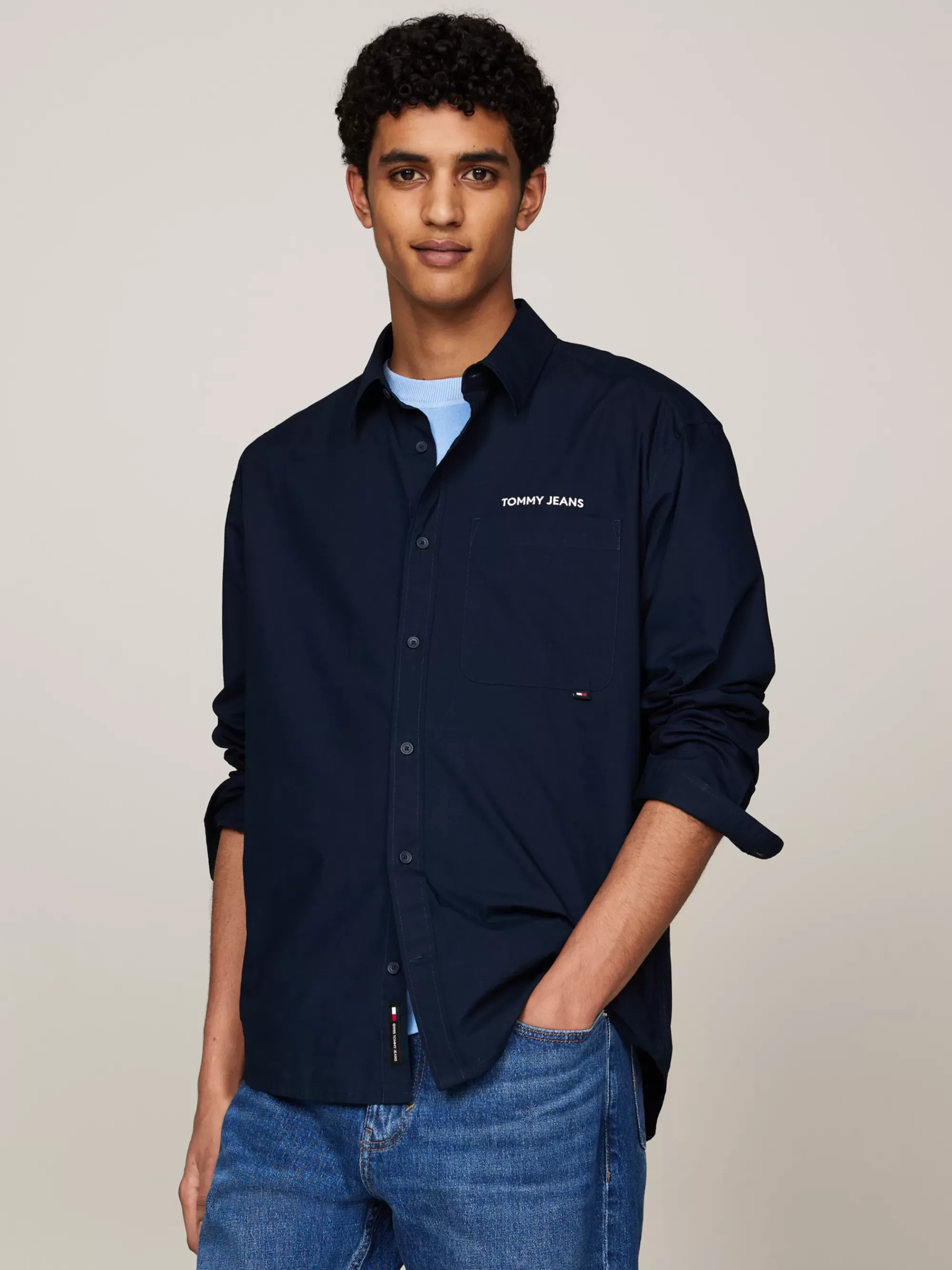 Plus Size Kleding & Inclusieve Maten | Overhemden*Tommy Hilfiger Classic Overhemd Met Geborduurd Logo DARK NIGHT NAVY