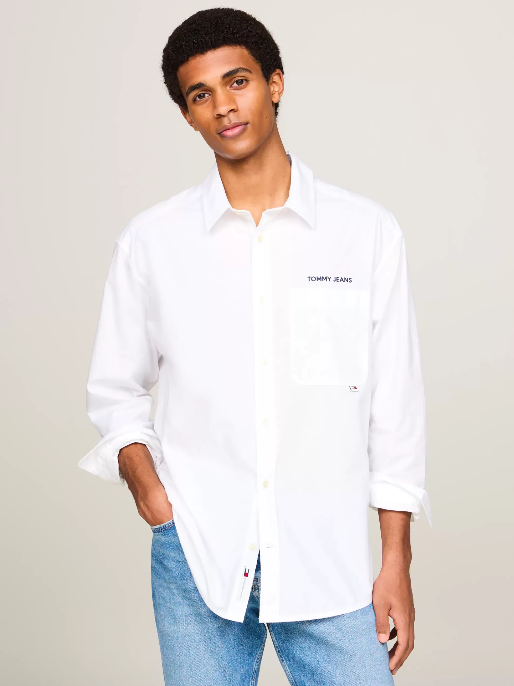 Plus Size Kleding & Inclusieve Maten | Overhemden*Tommy Hilfiger Classic Overhemd Met Geborduurd Logo WHITE