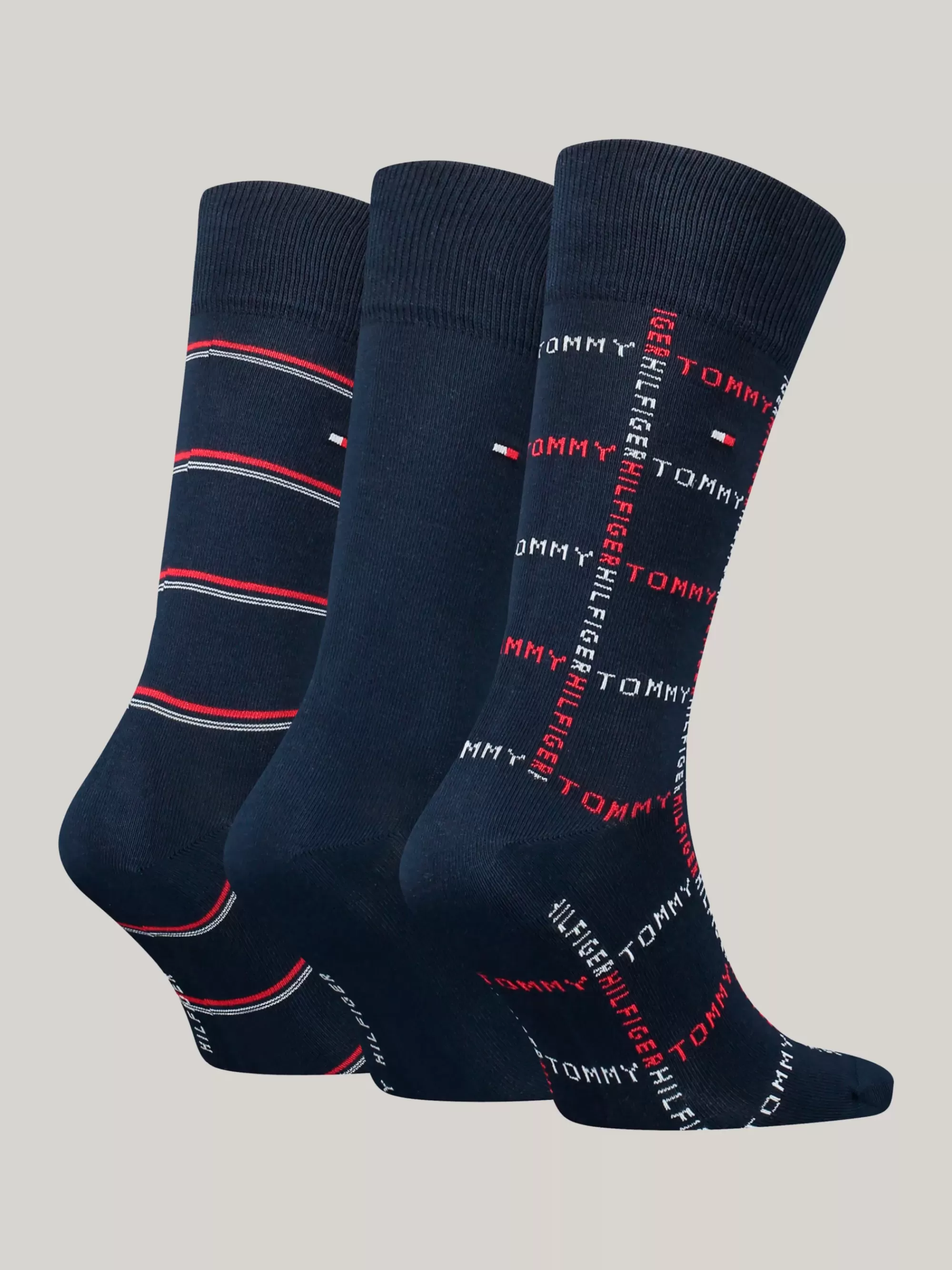 Sokken*Tommy Hilfiger Classics Cadeaubox Met 3 Paar Gestreepte Sokken NAVY