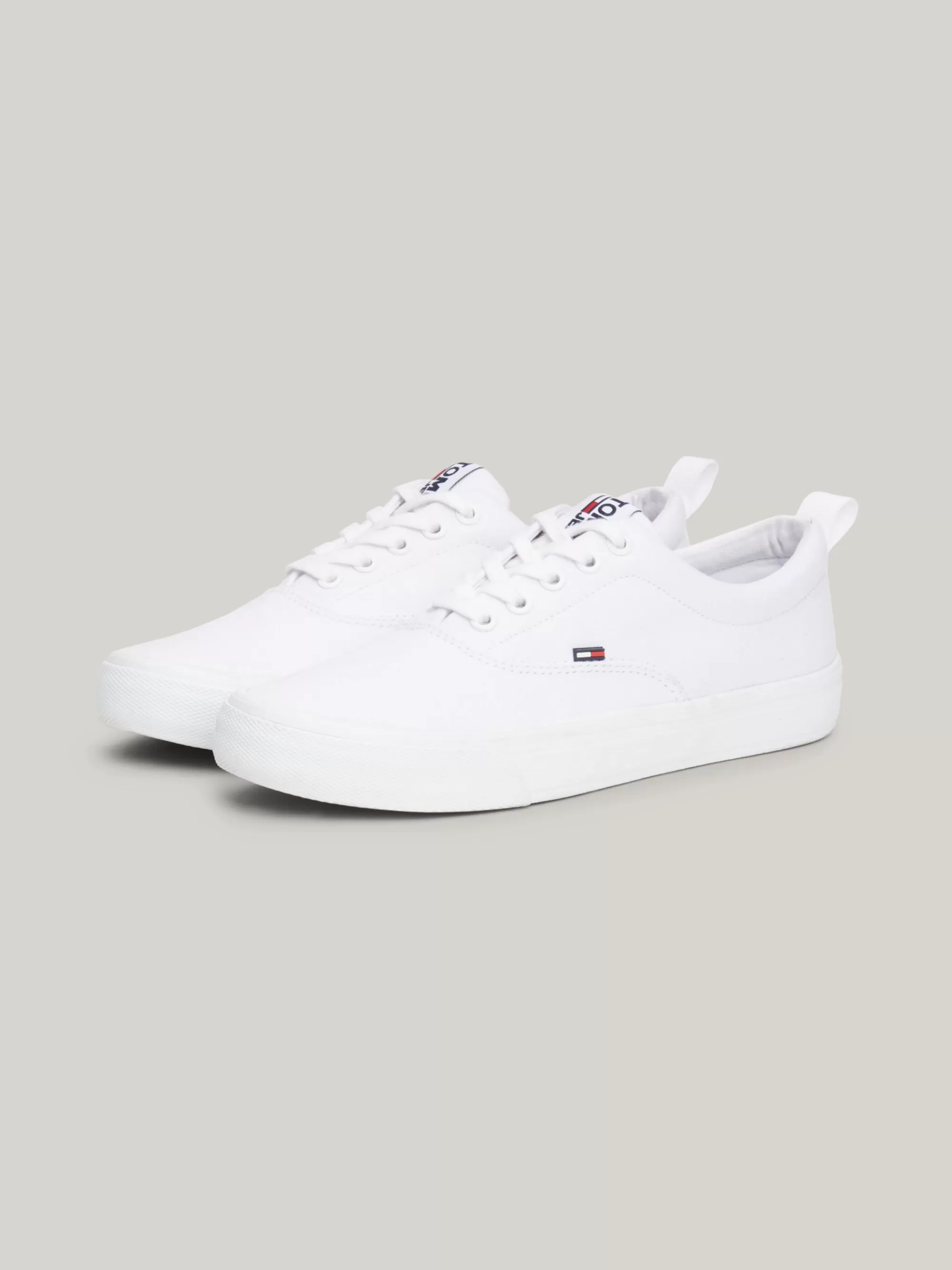 Sneakers*Tommy Hilfiger Classics Lage Sneaker Van Katoen WHITE
