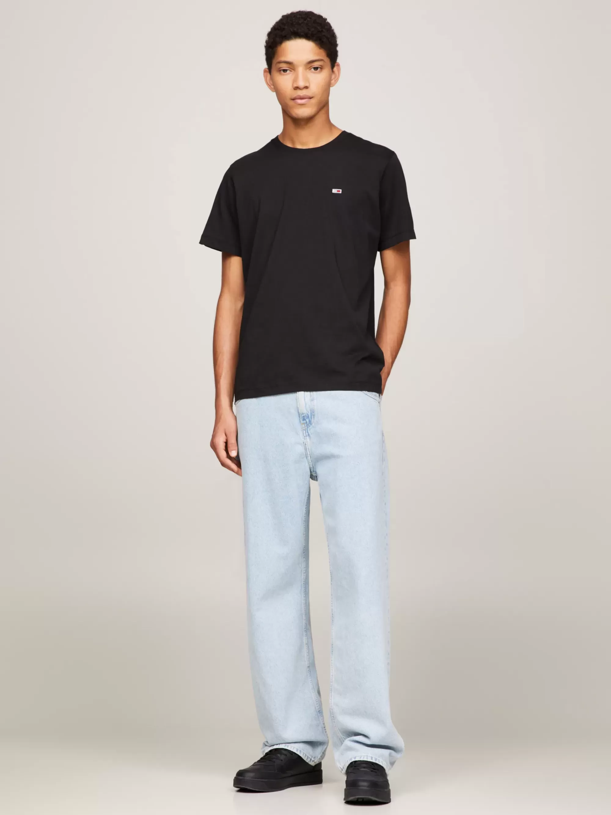 T-Shirts*Tommy Hilfiger Classics Regular Fit T-shirt Van Biologisch Katoen BLACK