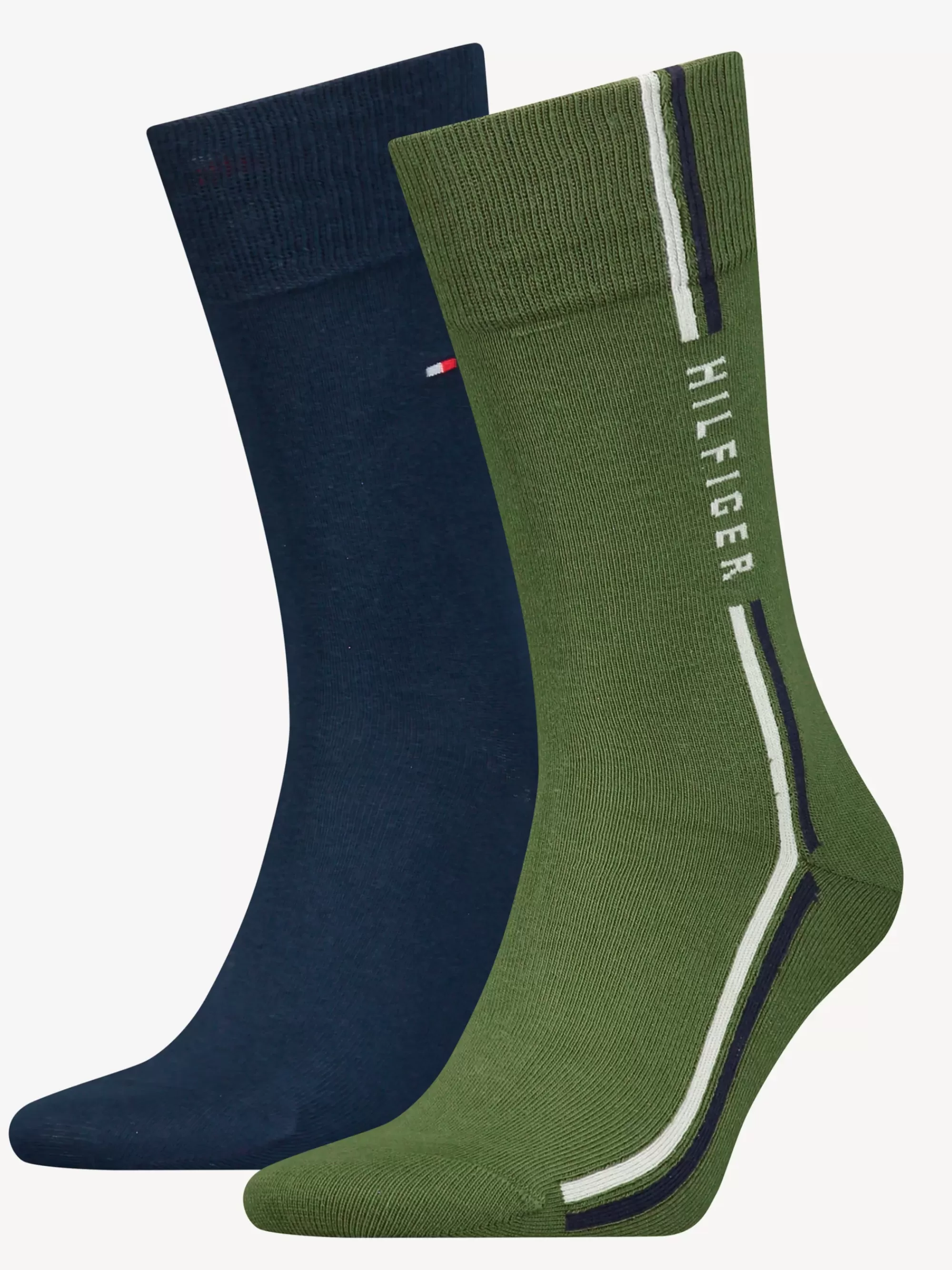 Sokken*Tommy Hilfiger Classics Set Van 2 Paar Sokken Met Signature-streep ARMY GREEN