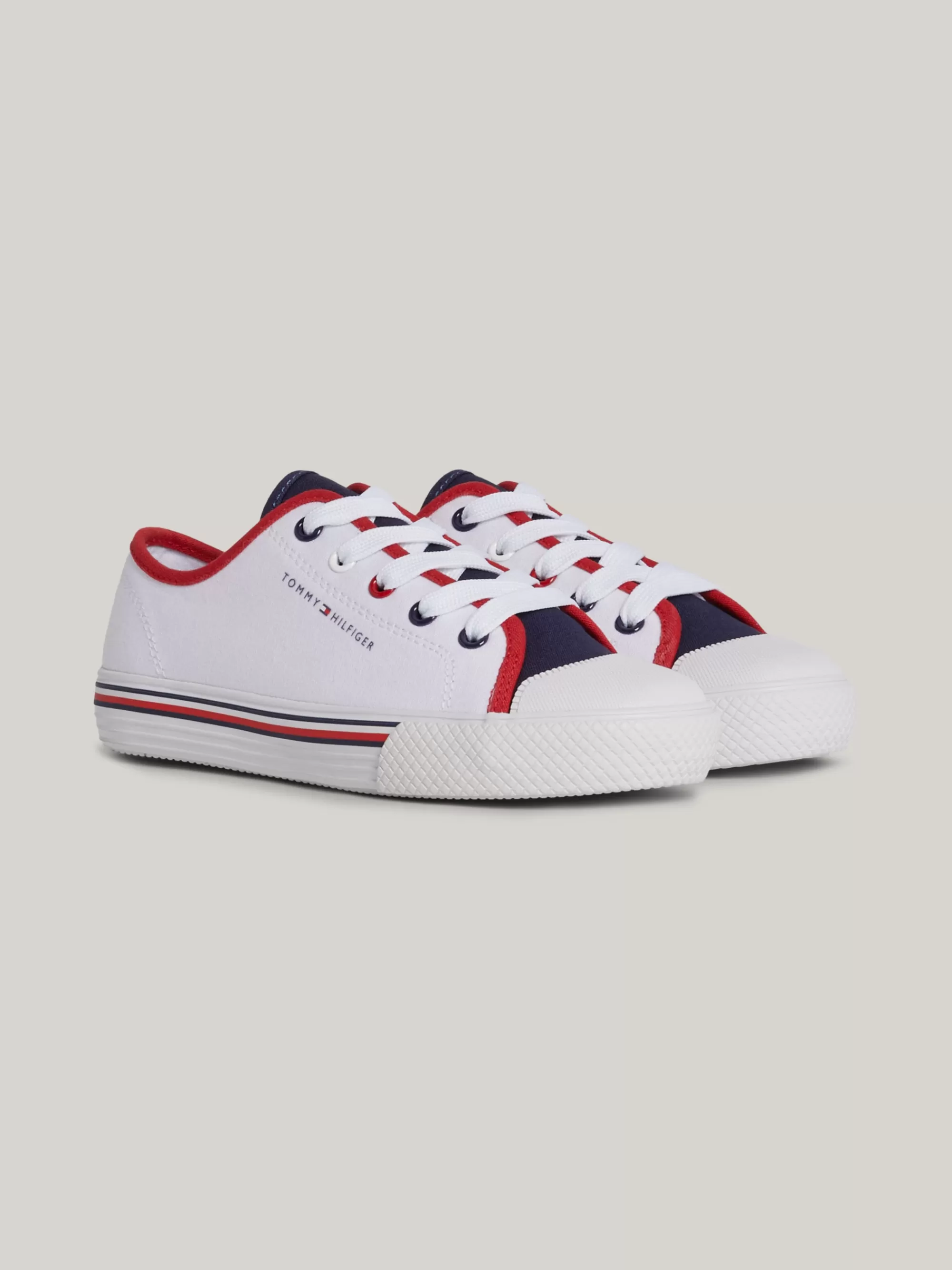 Schoenen & Accessoires*Tommy Hilfiger Colour-blocked Canvas Sneaker WHITE/BLUE/RED