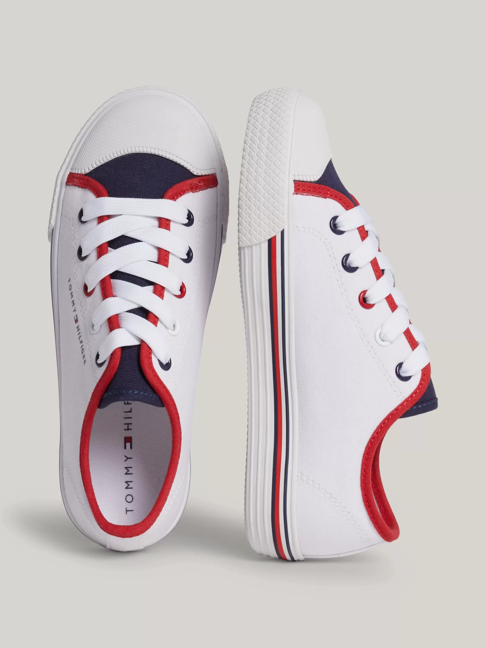Schoenen & Accessoires*Tommy Hilfiger Colour-blocked Canvas Sneaker WHITE/BLUE/RED