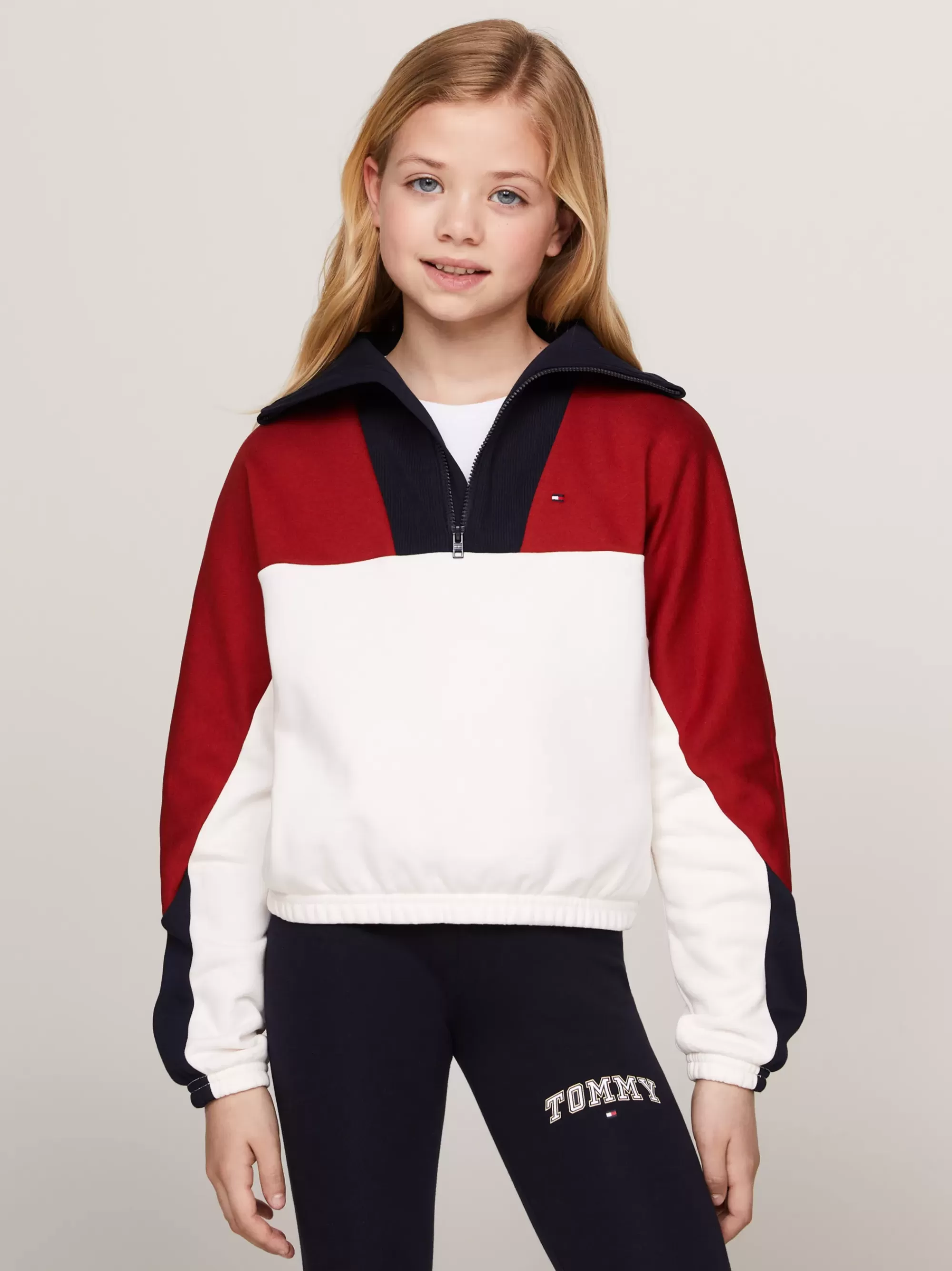 Sweatshirts & Hoodies*Tommy Hilfiger Colour-blocked Fleece Sweatshirt Met Rits DARK MAGMA COLORBLOCK
