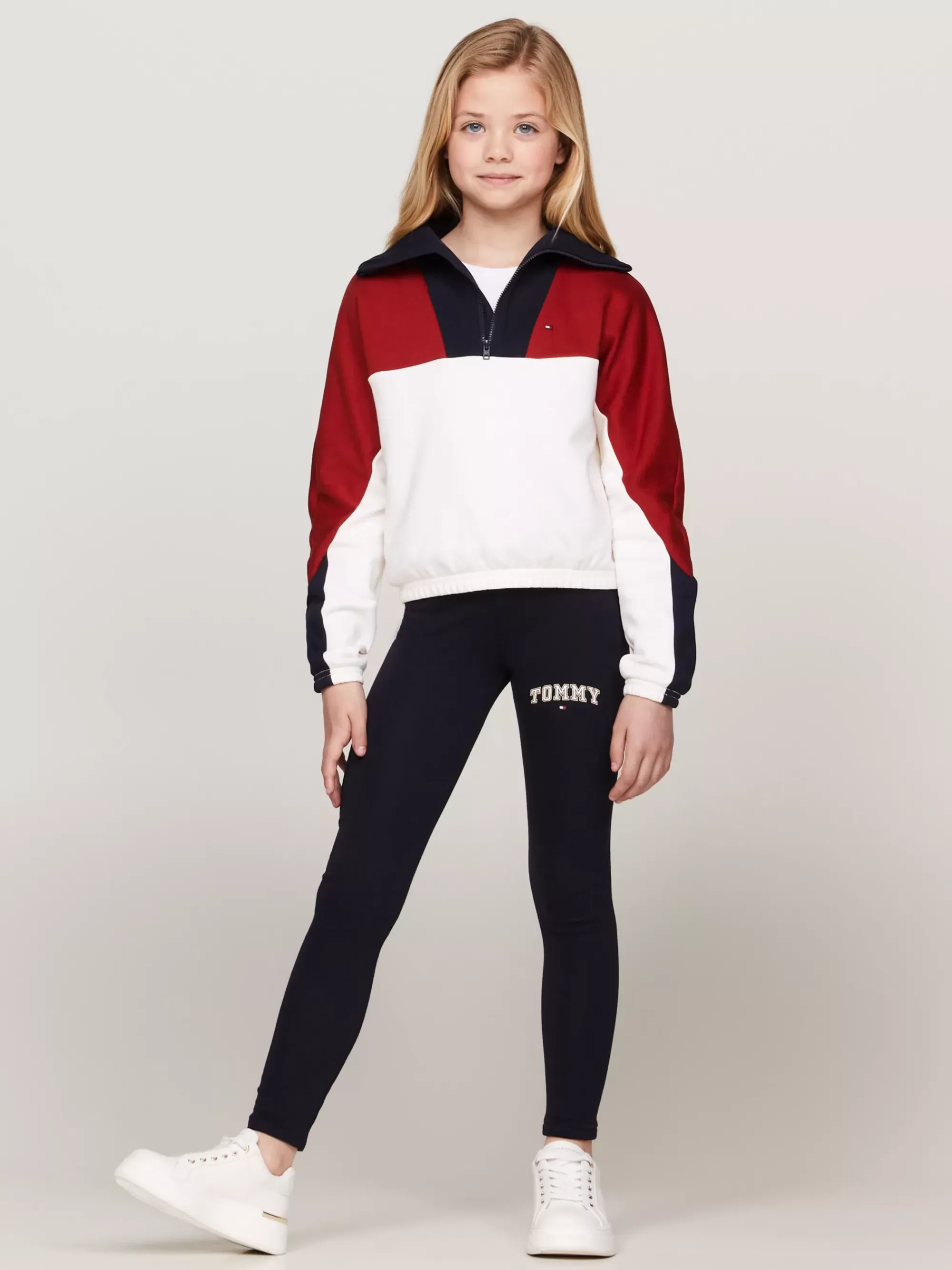 Sweatshirts & Hoodies*Tommy Hilfiger Colour-blocked Fleece Sweatshirt Met Rits DARK MAGMA COLORBLOCK