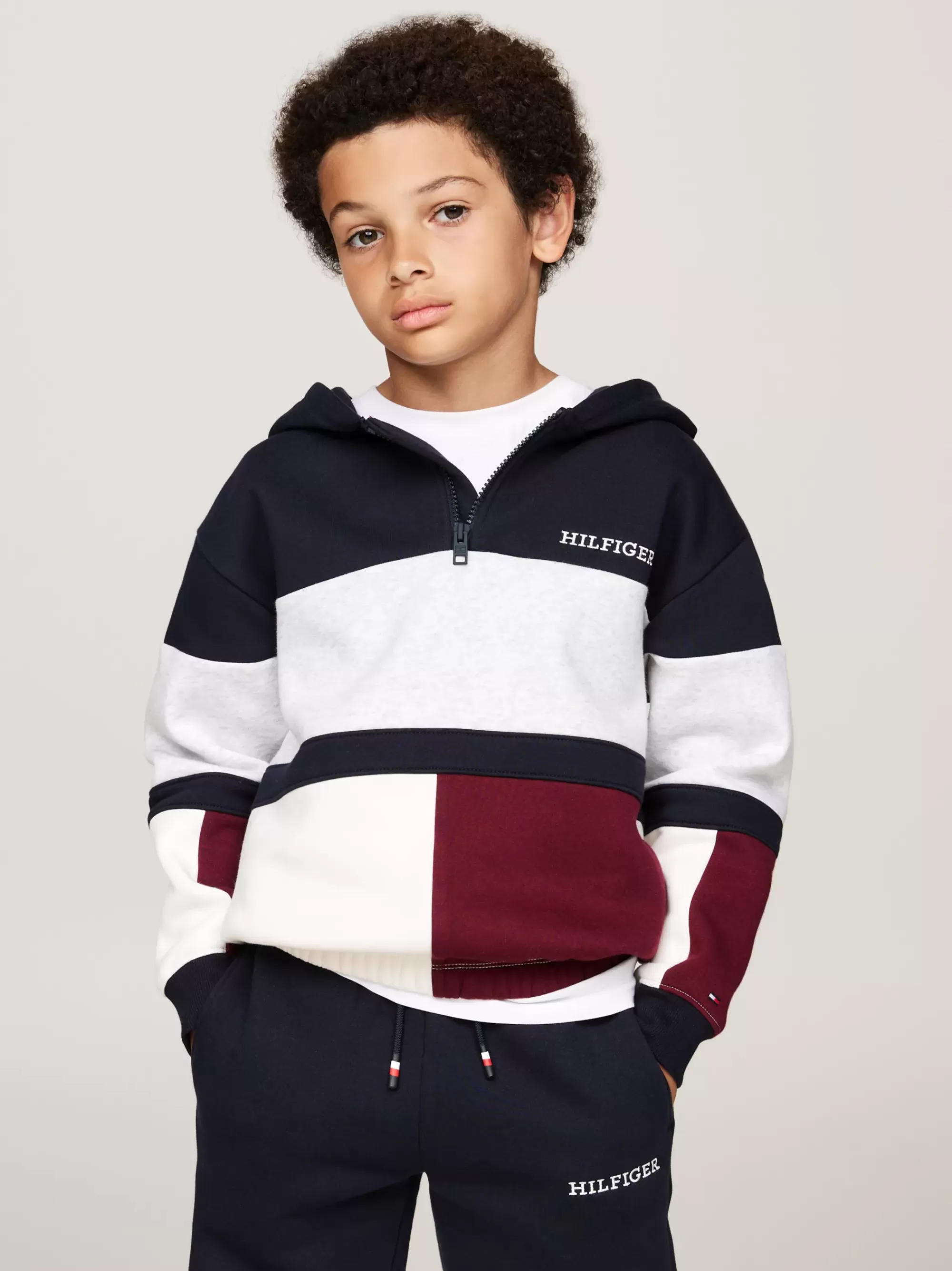 Sweatshirts & Hoodies*Tommy Hilfiger Colour-blocked Hoodie Met 1/4-rits RED WHITE BLUE