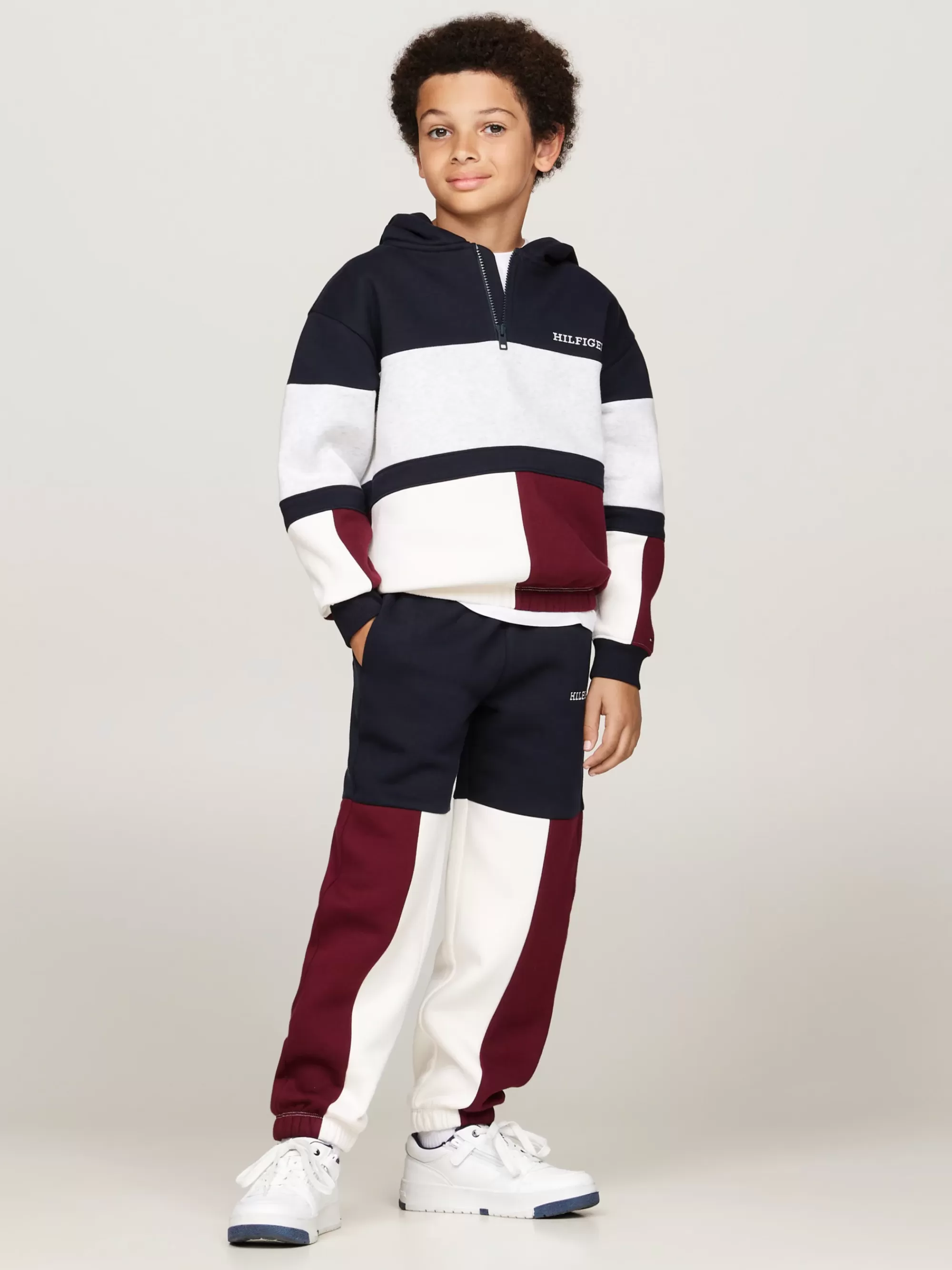 Sweatshirts & Hoodies*Tommy Hilfiger Colour-blocked Hoodie Met 1/4-rits RED WHITE BLUE