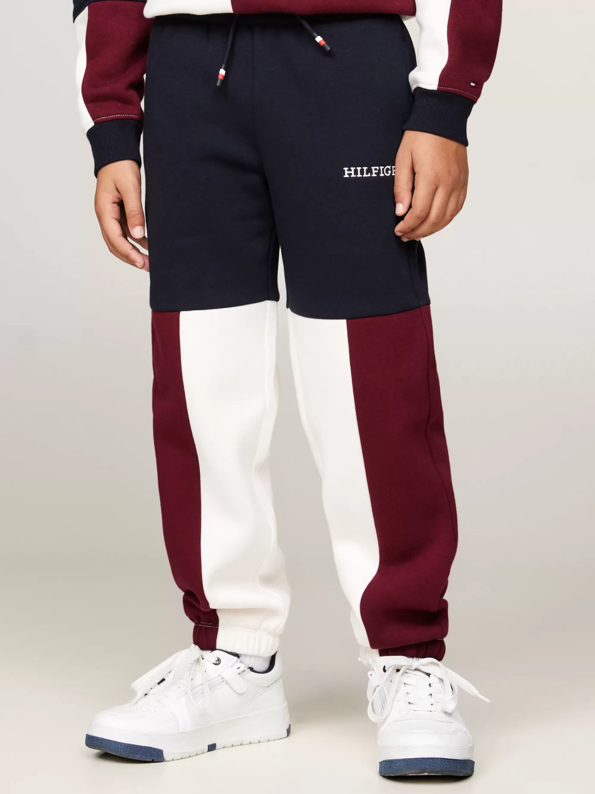 Broeken & Korte Broeken*Tommy Hilfiger Colour-blocked Jogger Met Boorden RED WHITE BLUE