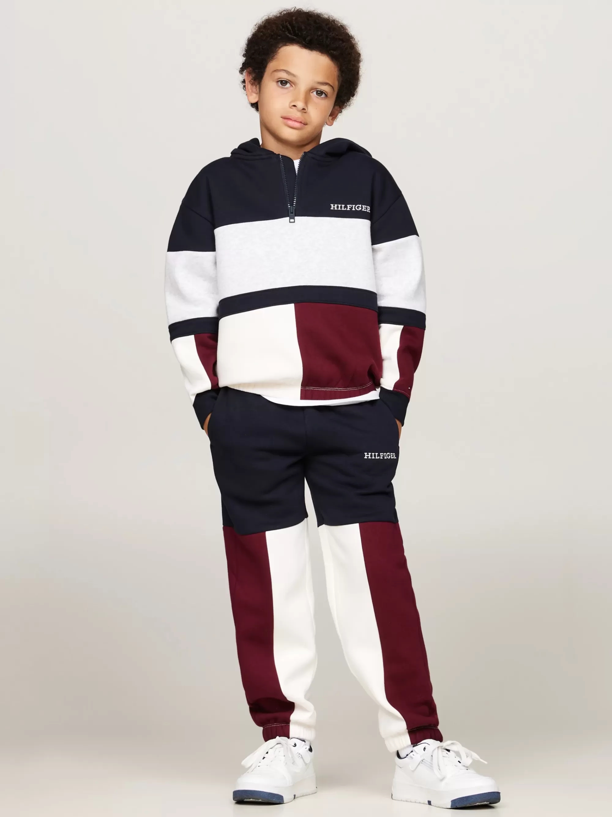 Broeken & Korte Broeken*Tommy Hilfiger Colour-blocked Jogger Met Boorden RED WHITE BLUE