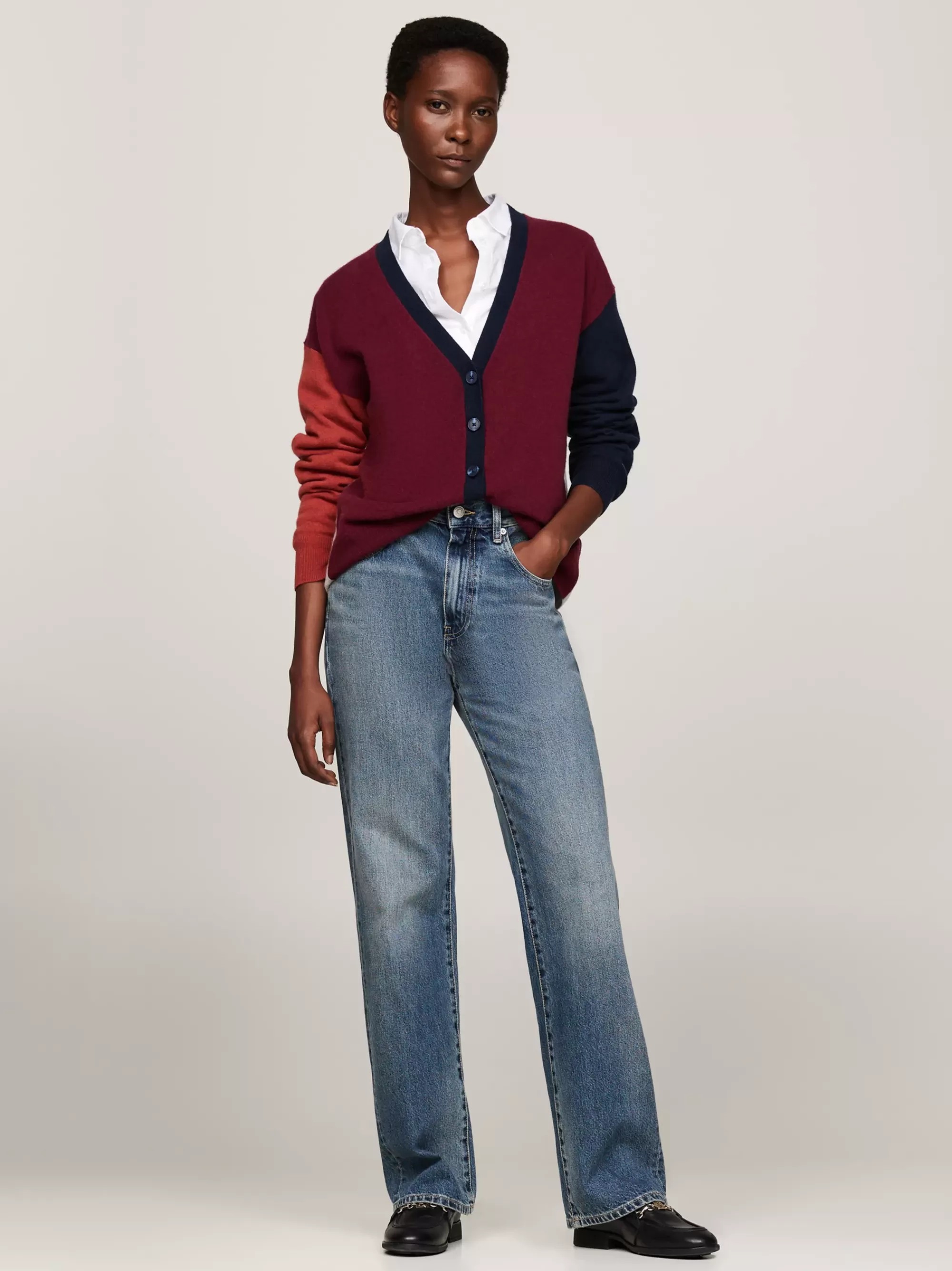 Truien & Vesten | Vesten*Tommy Hilfiger Colour-blocked Kasjmiermix Vest DEEP ROUGE