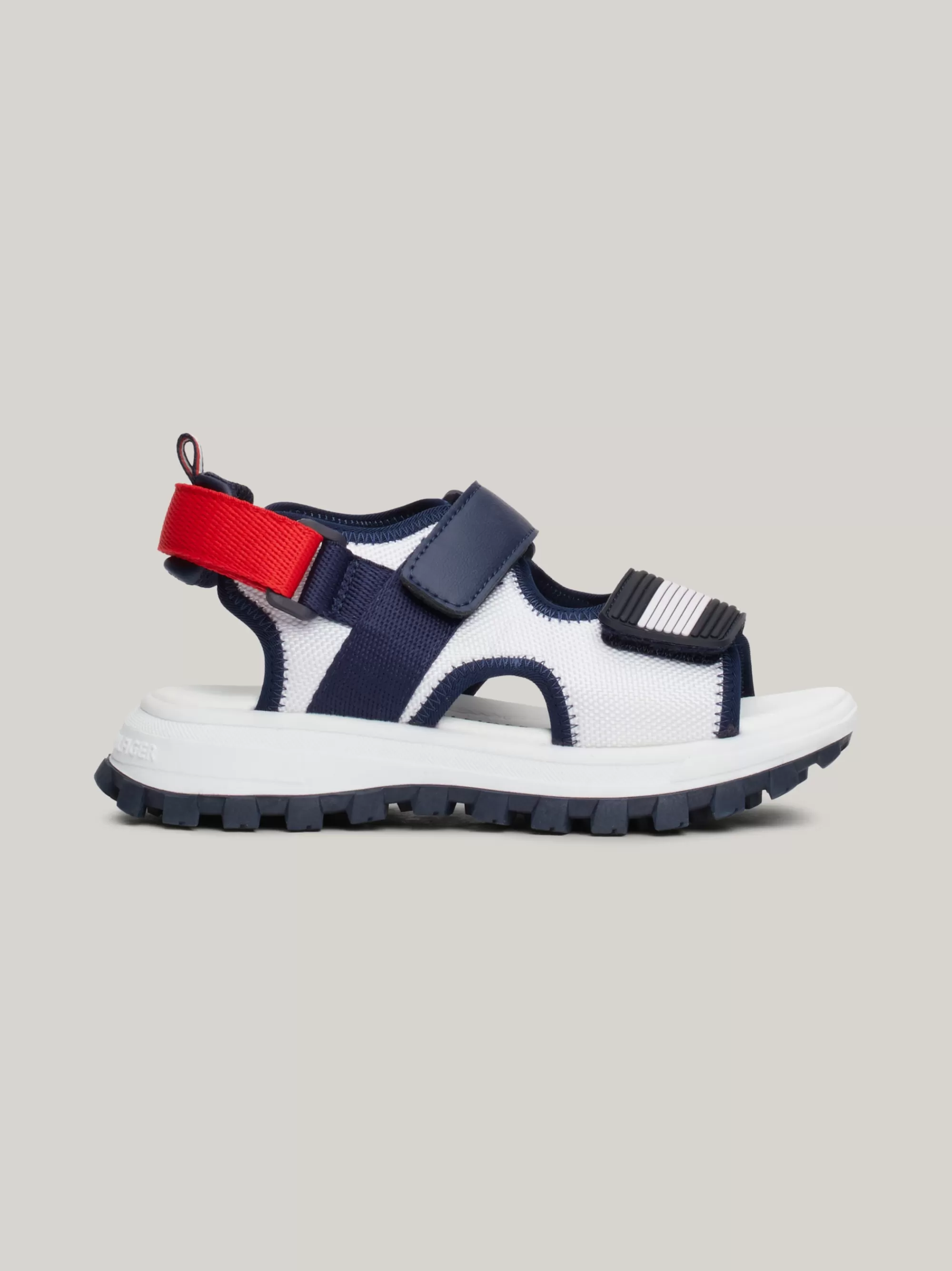 Schoenen & Accessoires*Tommy Hilfiger Colour-blocked Sandaal Met Klittenband WHITE/BLUE/RED