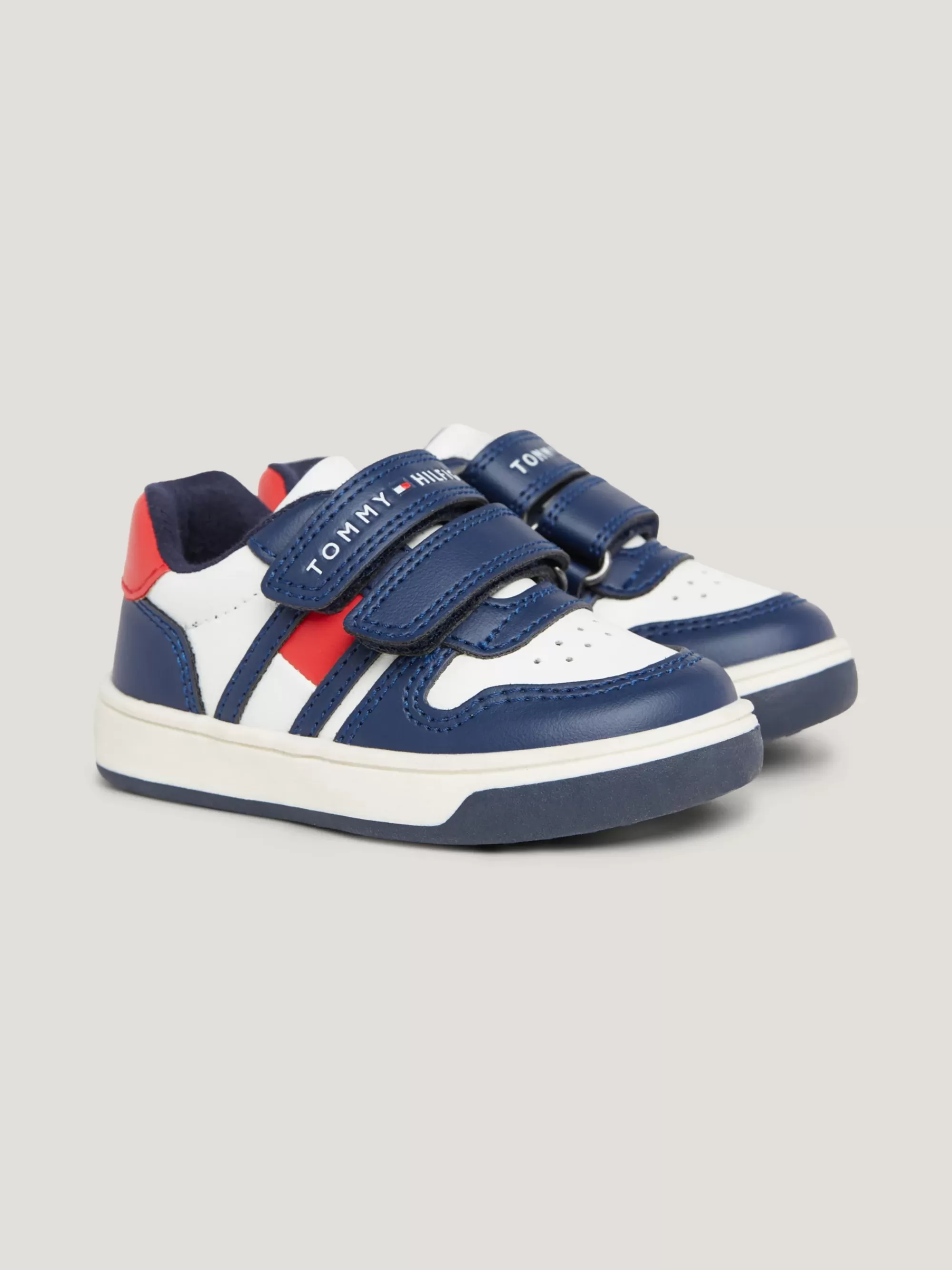 Schoenen & Accessoires*Tommy Hilfiger Colour-blocked Sneaker Met Klittenband BLUE/OFF WHITE/RED