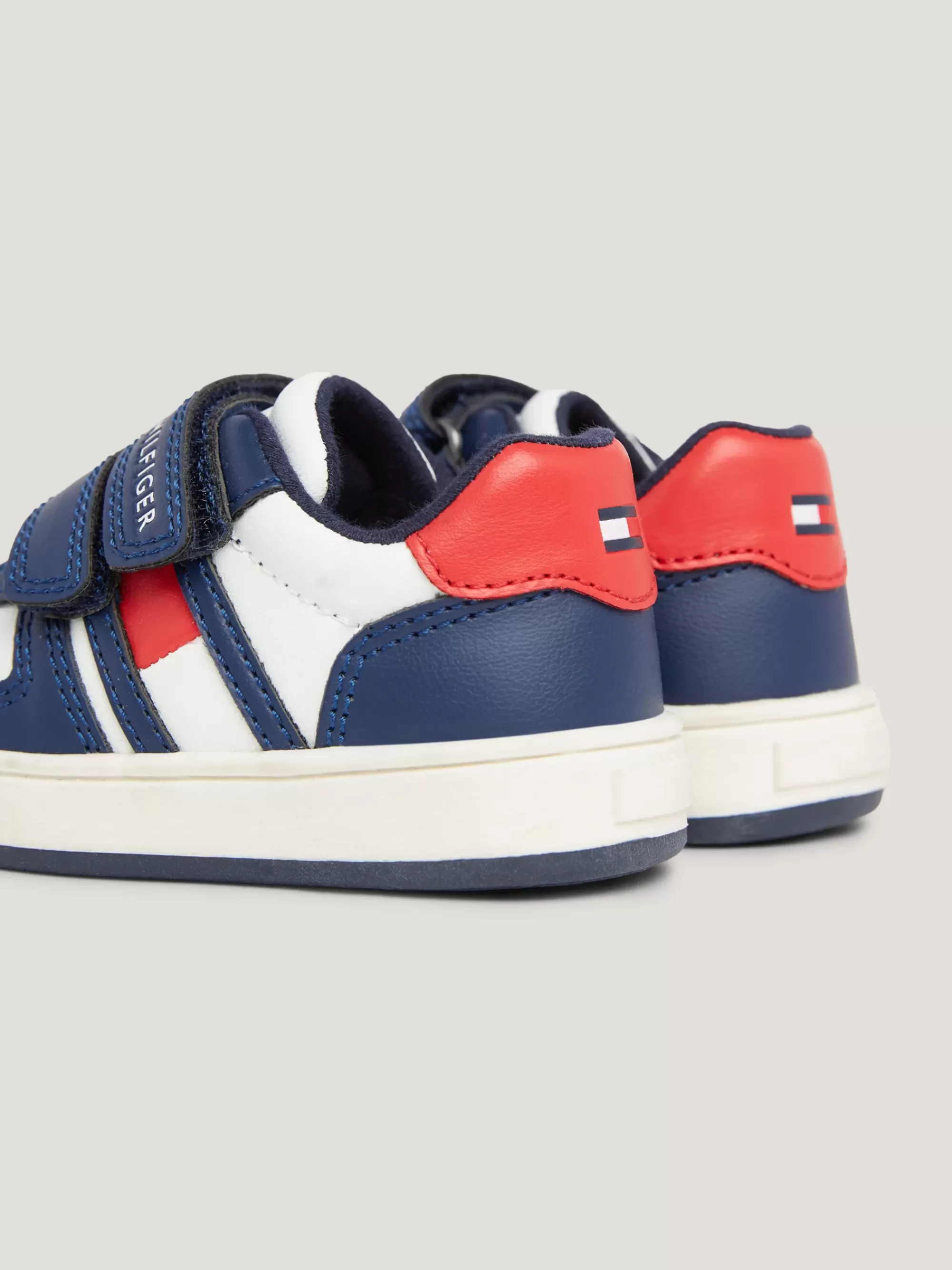 Schoenen & Accessoires*Tommy Hilfiger Colour-blocked Sneaker Met Klittenband BLUE/OFF WHITE/RED