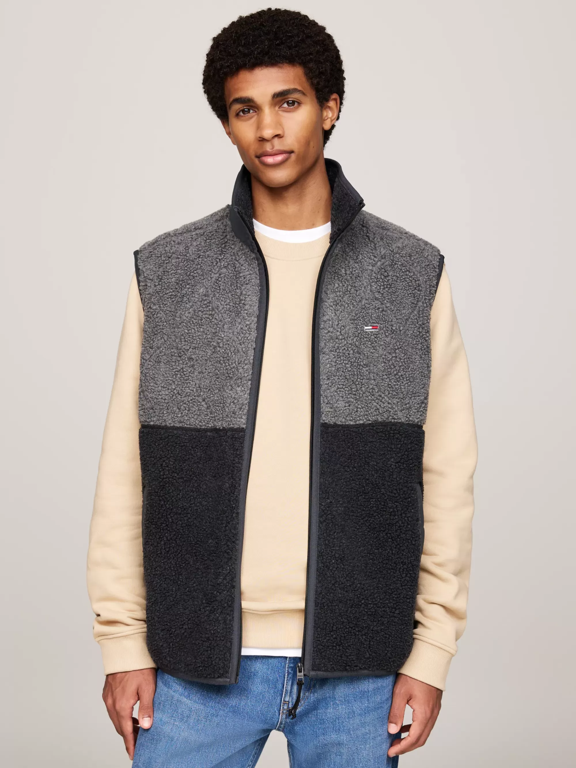 Jassen & Jacks*Tommy Hilfiger Colour-blocked Teddy Fleece Bodywarmer BLACK