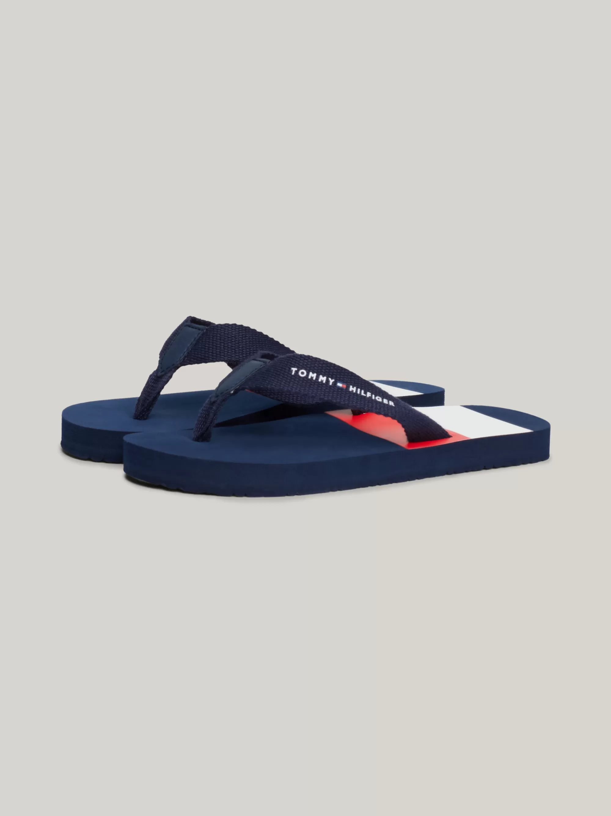 Schoenen & Accessoires*Tommy Hilfiger Colour-blocked Teenslipper Met Webbing BLUE