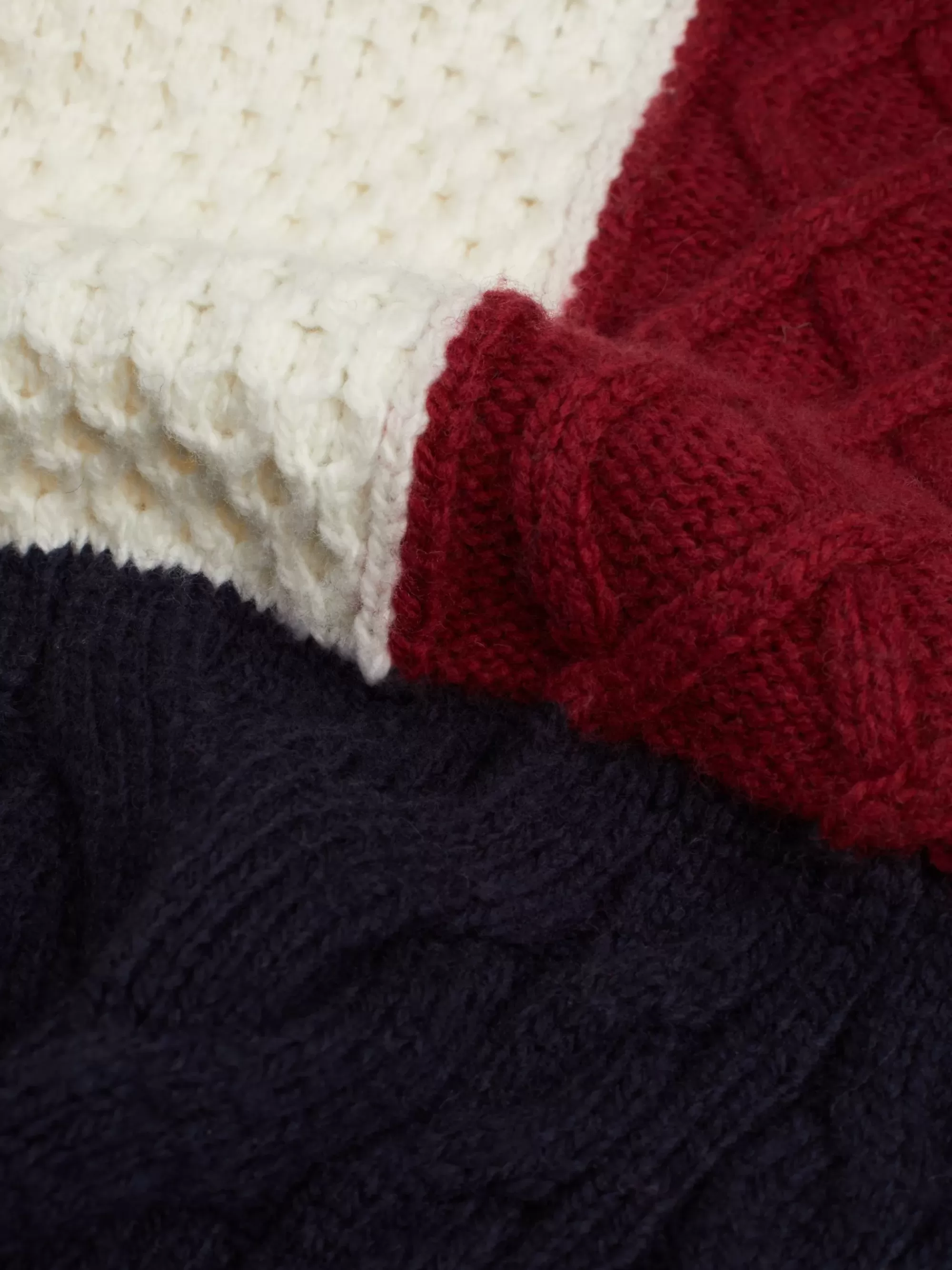 Mutsen, Handschoenen & Sjaals*Tommy Hilfiger Colour-blocked Wolmix Sjaal Met Hilfiger-vlag SPACE BLUE