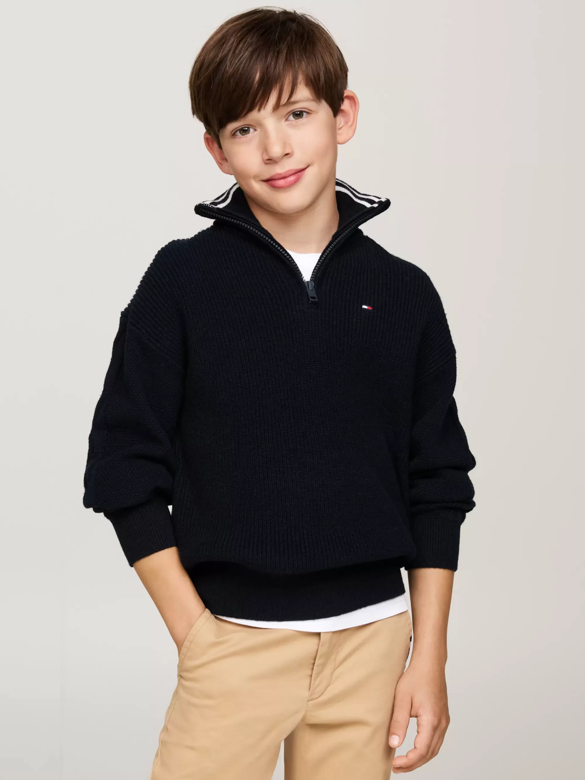 Truien & Vesten*Tommy Hilfiger Coltrui Met 1/4-rits DESERT SKY