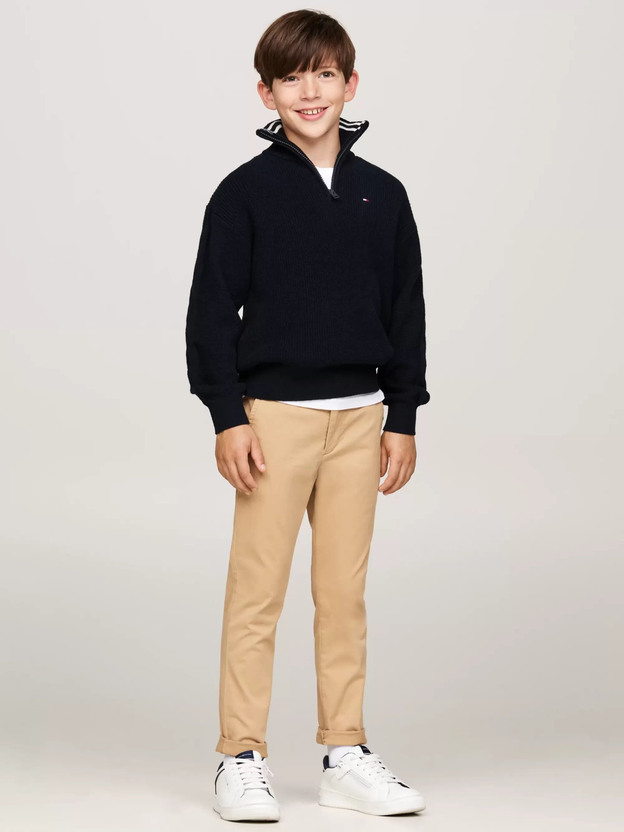 Truien & Vesten*Tommy Hilfiger Coltrui Met 1/4-rits DESERT SKY