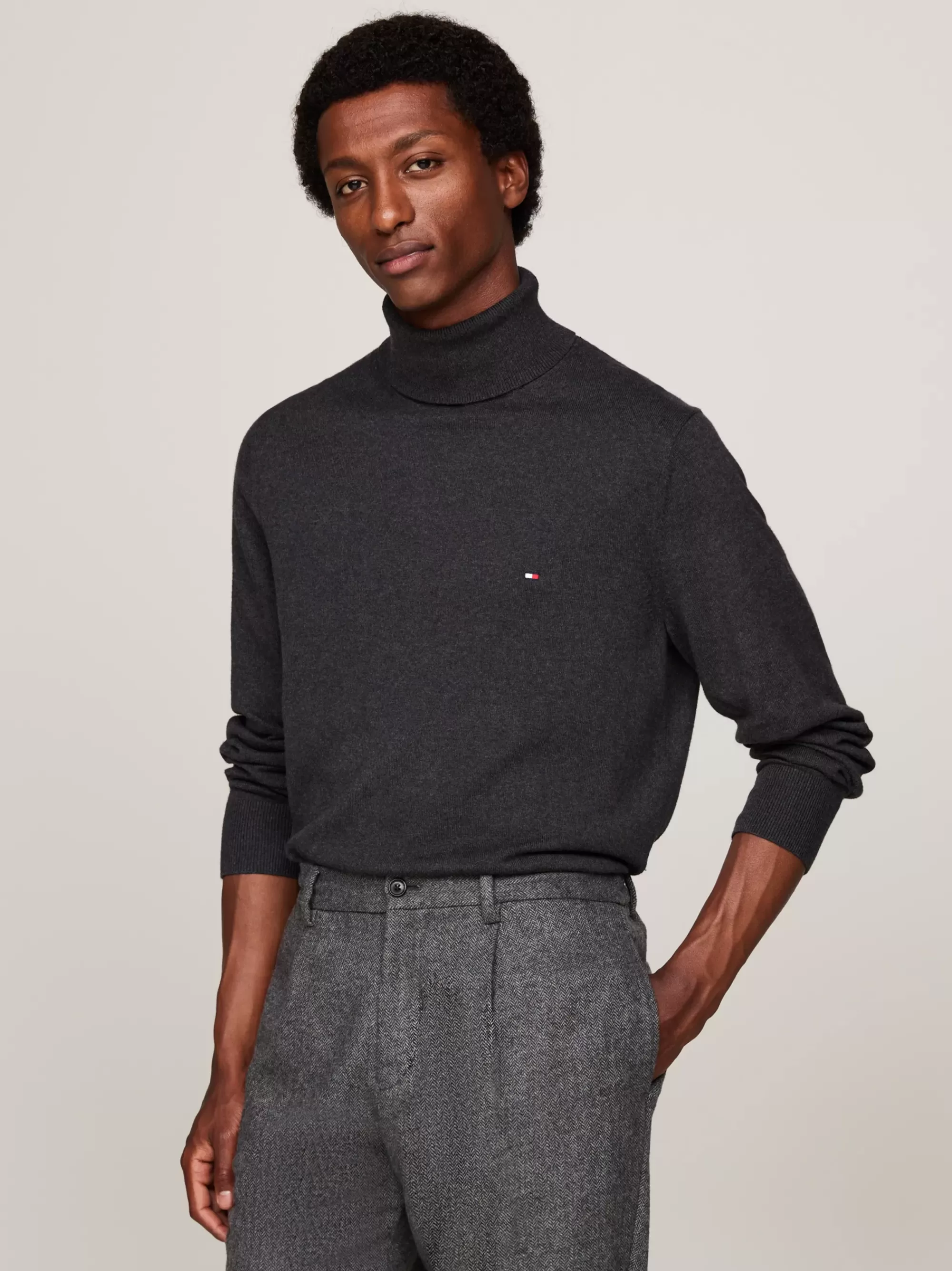 Coltruien | Truien*Tommy Hilfiger Coltrui Met Kasjmier DARK GREY HEATHER