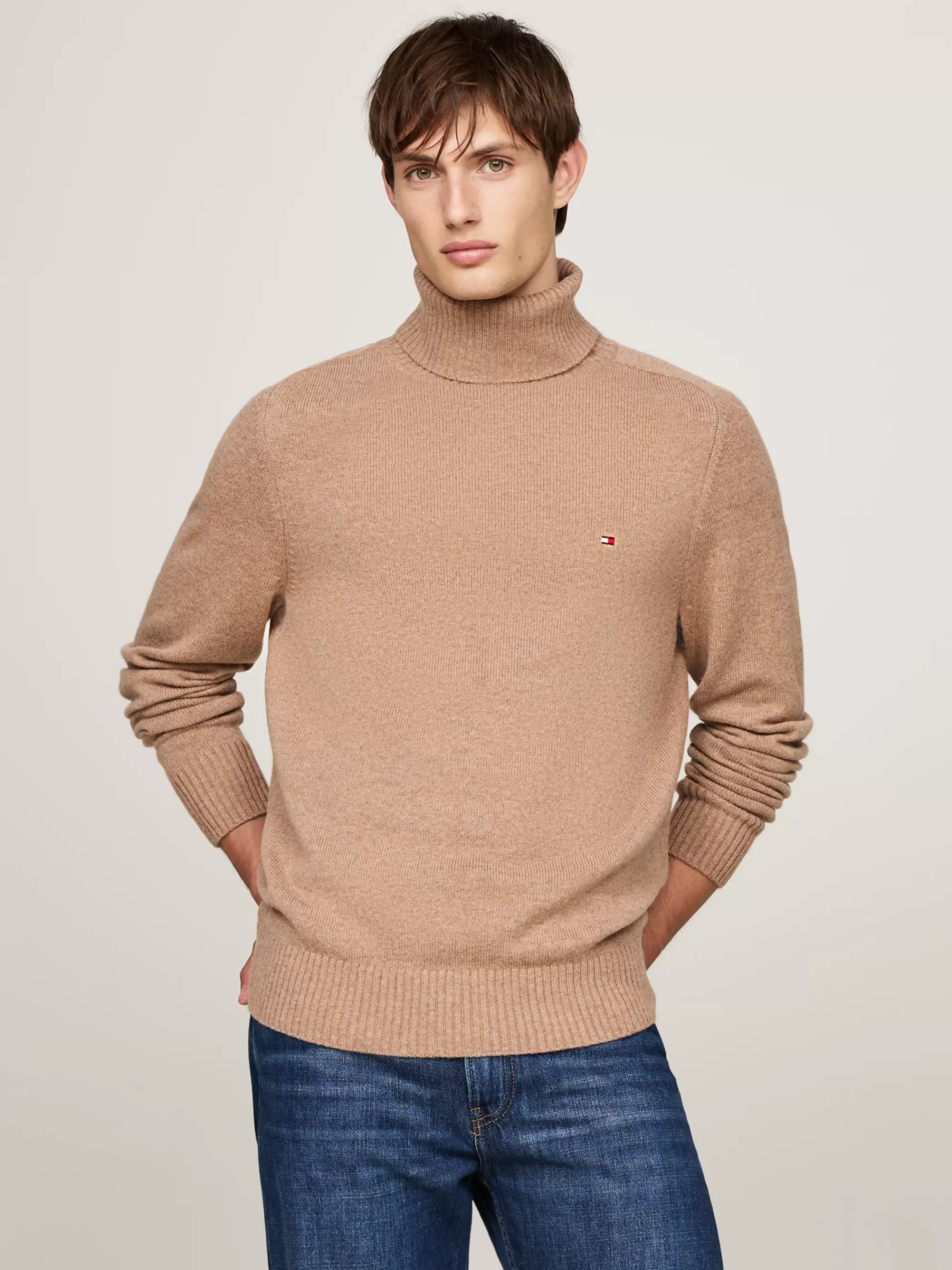 Coltruien | Truien*Tommy Hilfiger Coltrui Van Zuivere Wol SAFARI CANVAS HEATHER