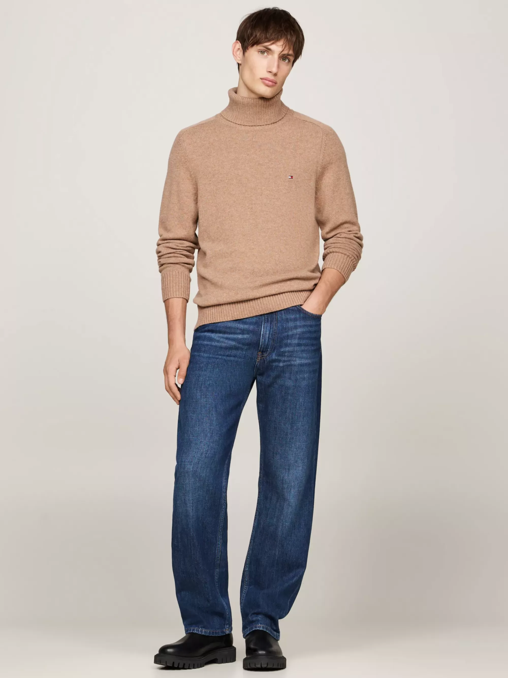 Coltruien | Truien*Tommy Hilfiger Coltrui Van Zuivere Wol SAFARI CANVAS HEATHER