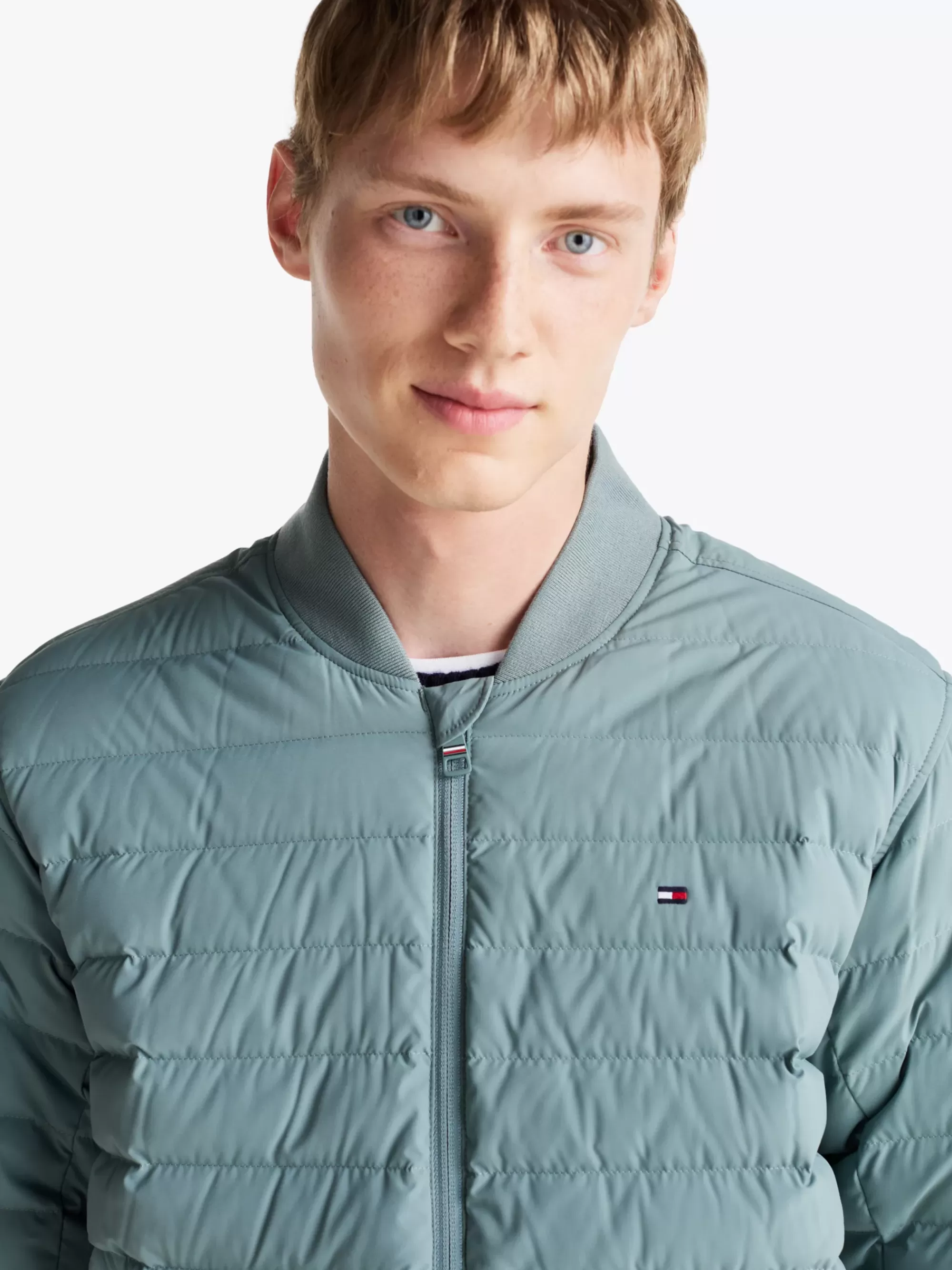 Bomberjacks*Tommy Hilfiger Compact Bomberjack Met Dons GRAVITY GREEN