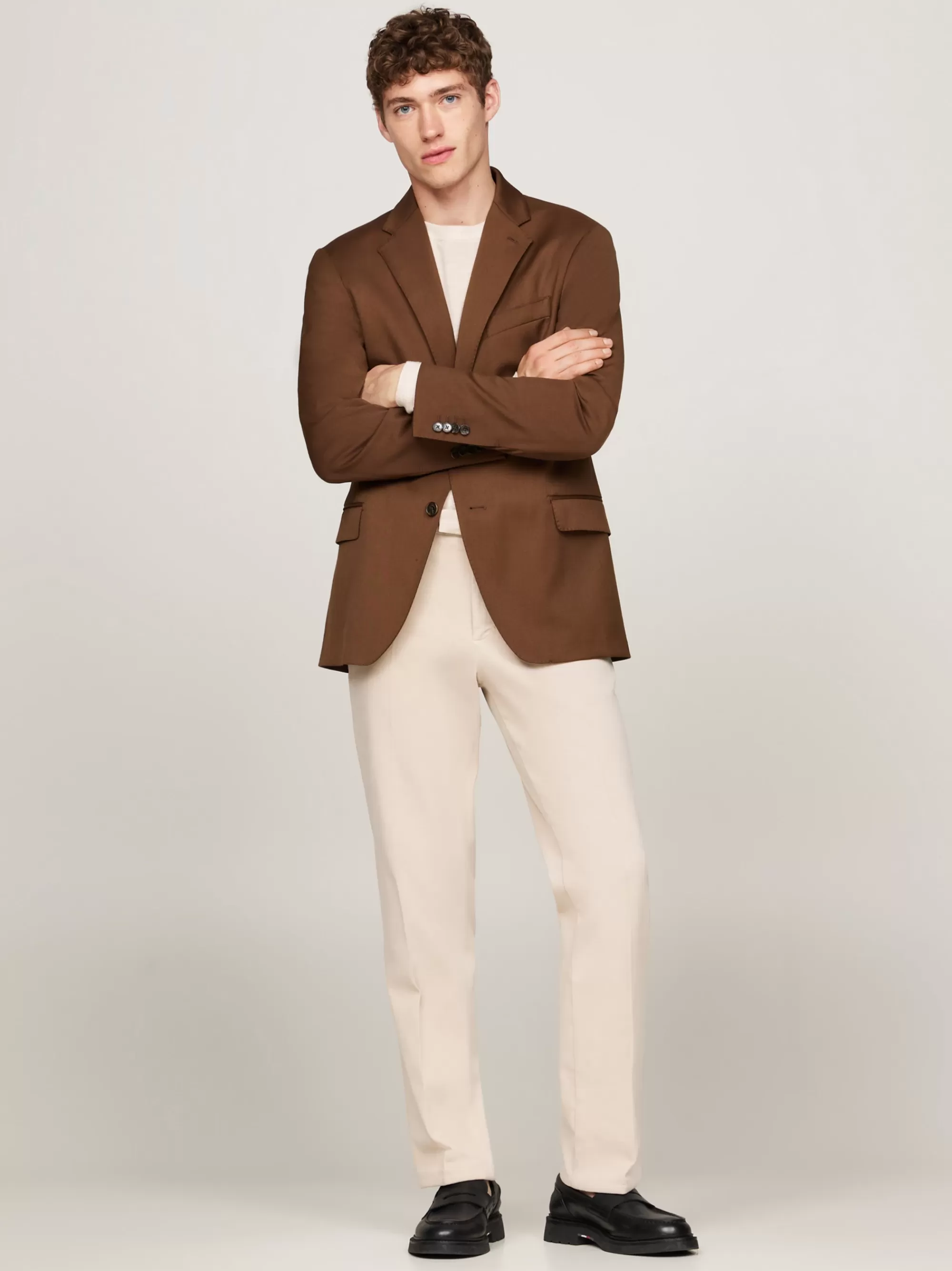 Pakken & Tailored*Tommy Hilfiger Constructed Blazer Met Contrast Op Onderkraag BROWN