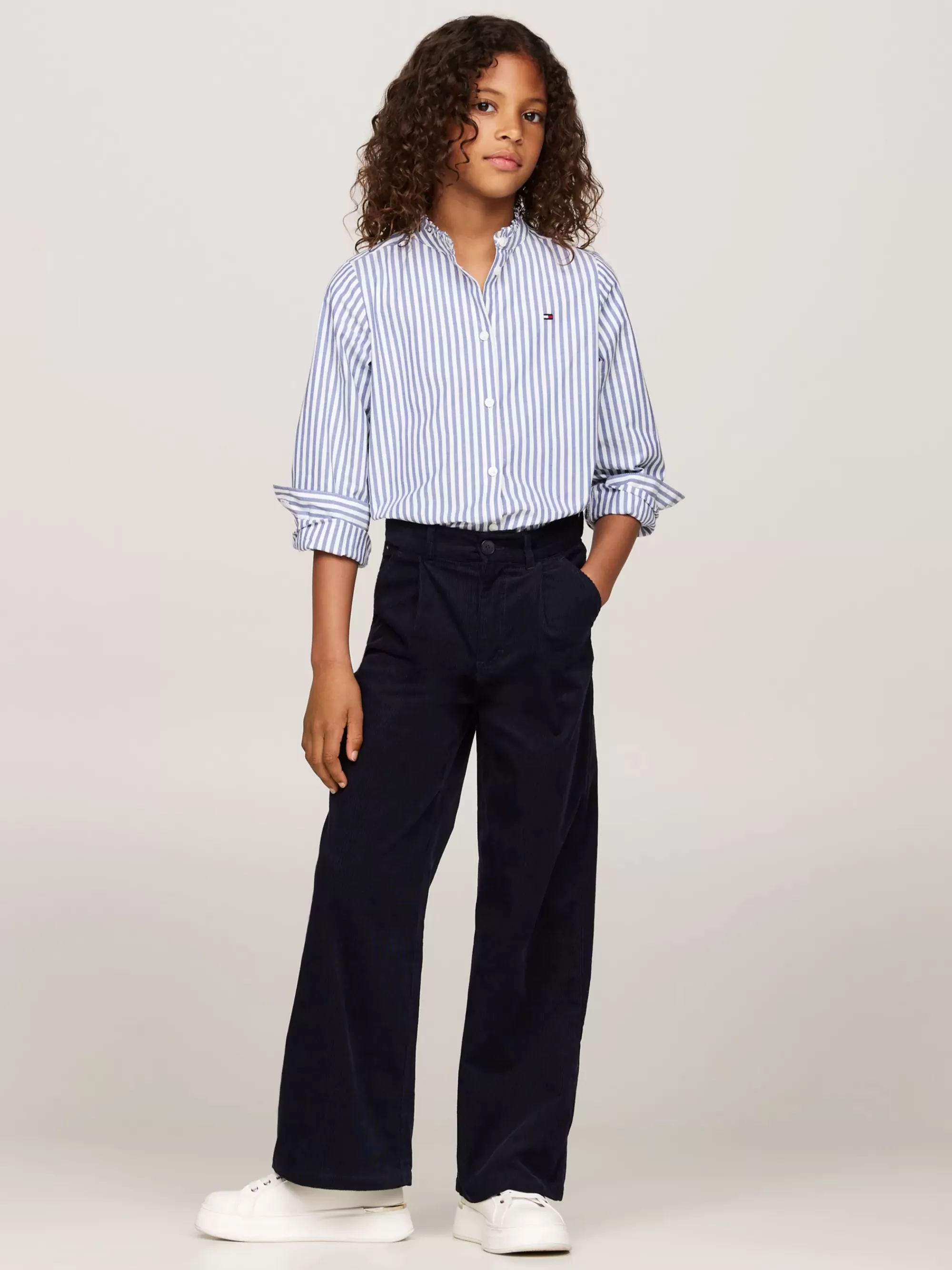 Broeken & Rokken*Tommy Hilfiger Corduroy Chino Met Wijde Fit DESERT SKY