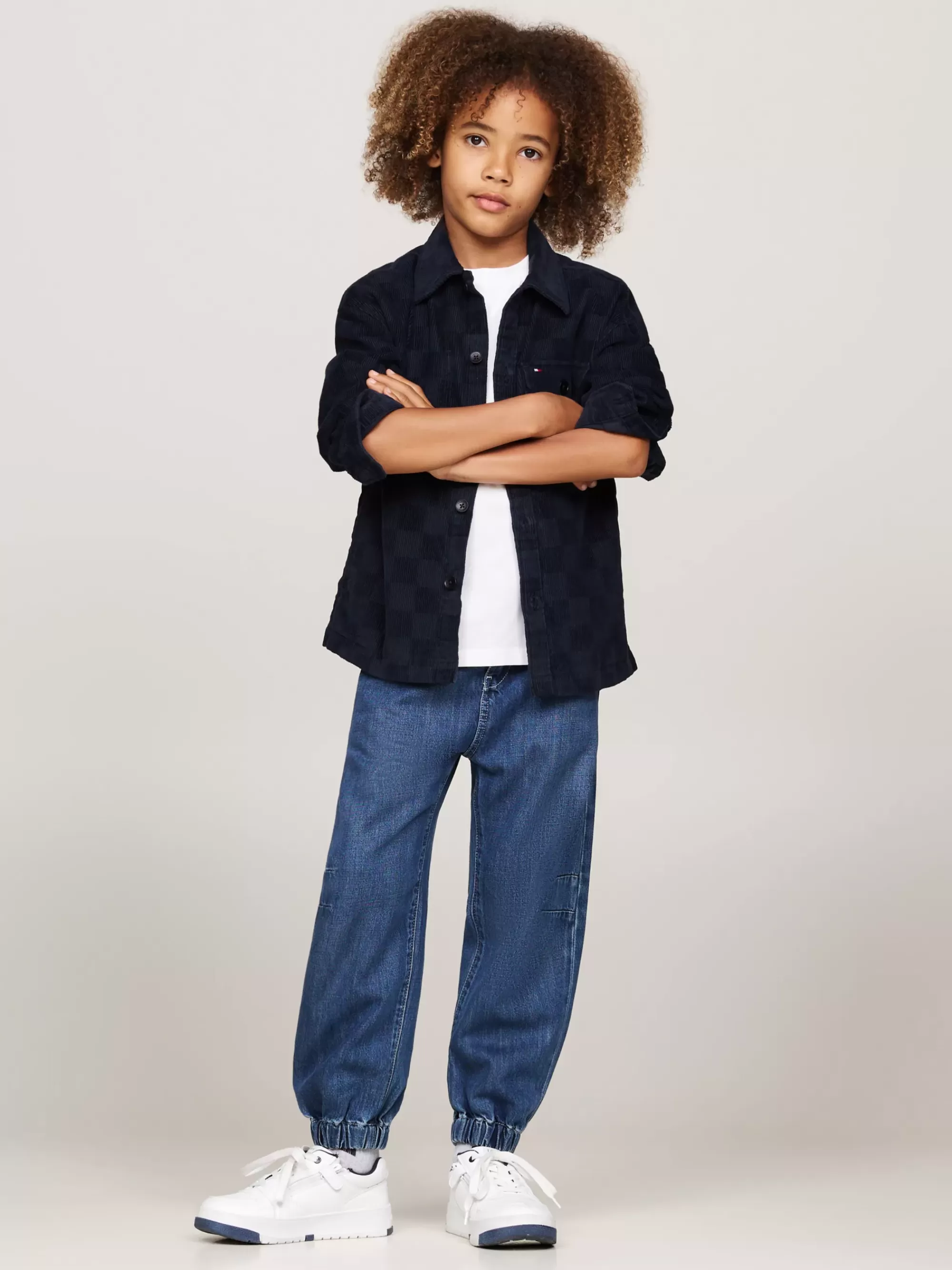 Overhemden*Tommy Hilfiger Corduroy Overhemd Met Checkerboardpatroon DESERT SKY