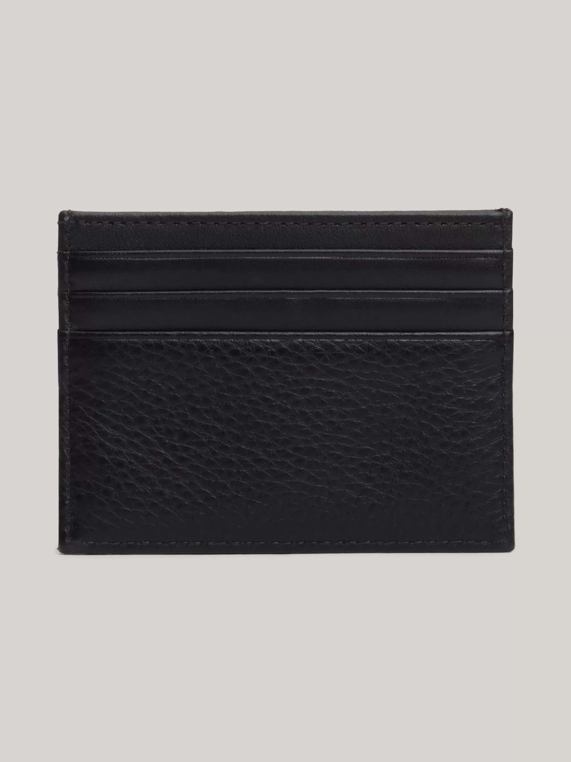Portemonnees & Sleutelhangers*Tommy Hilfiger Creditcardhouder Van Getextureerd Leer BLACK