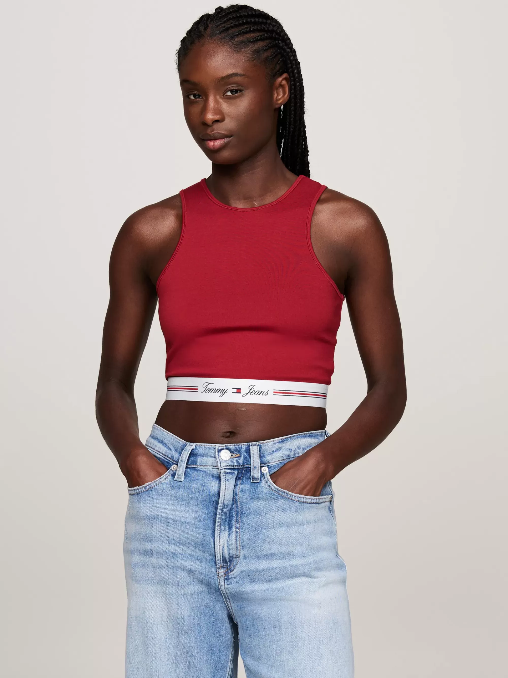 T-Shirts*Tommy Hilfiger Crop Top Met Cut-out Aan De Achterkant REGATTA RED