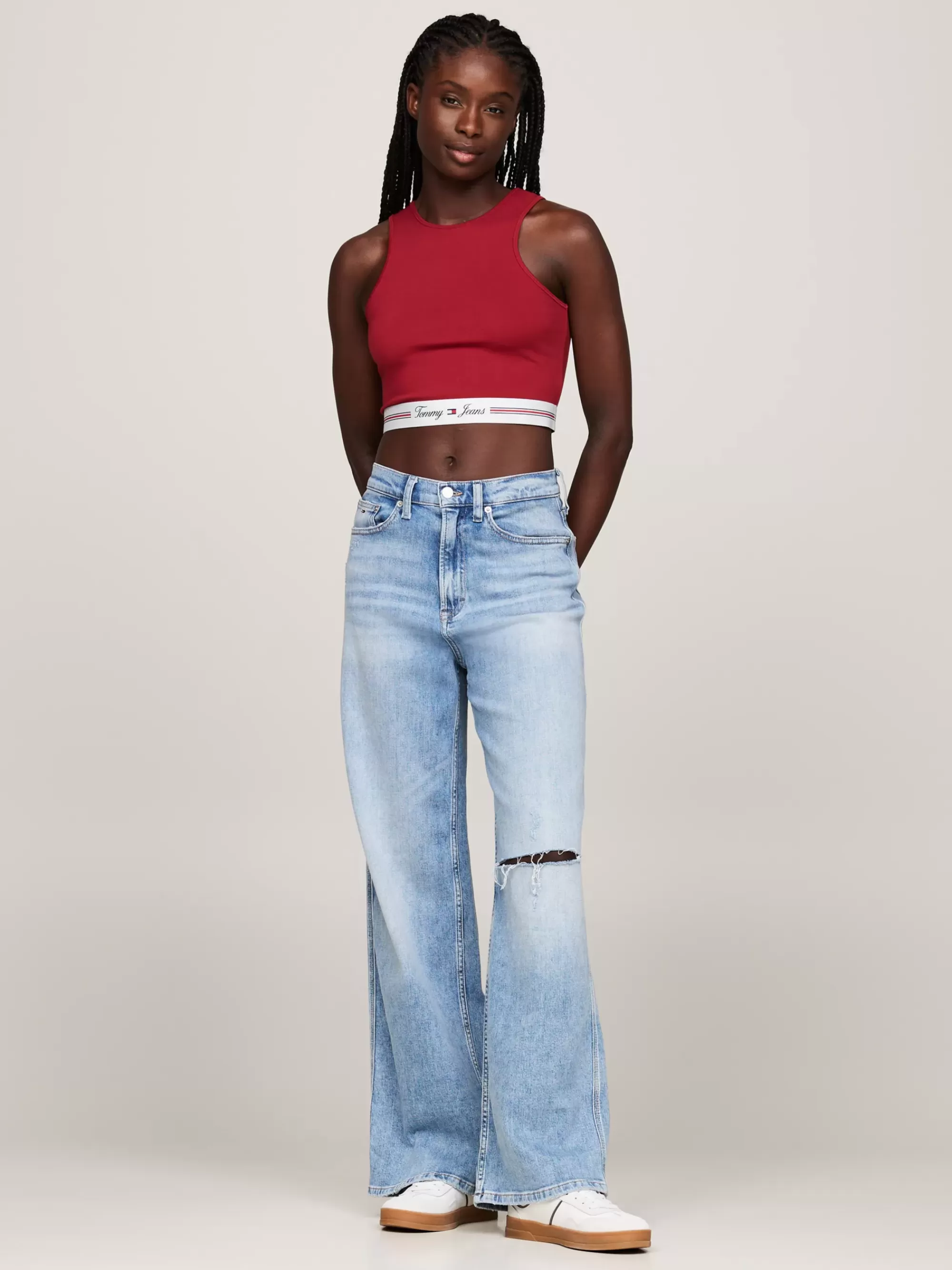 T-Shirts*Tommy Hilfiger Crop Top Met Cut-out Aan De Achterkant REGATTA RED