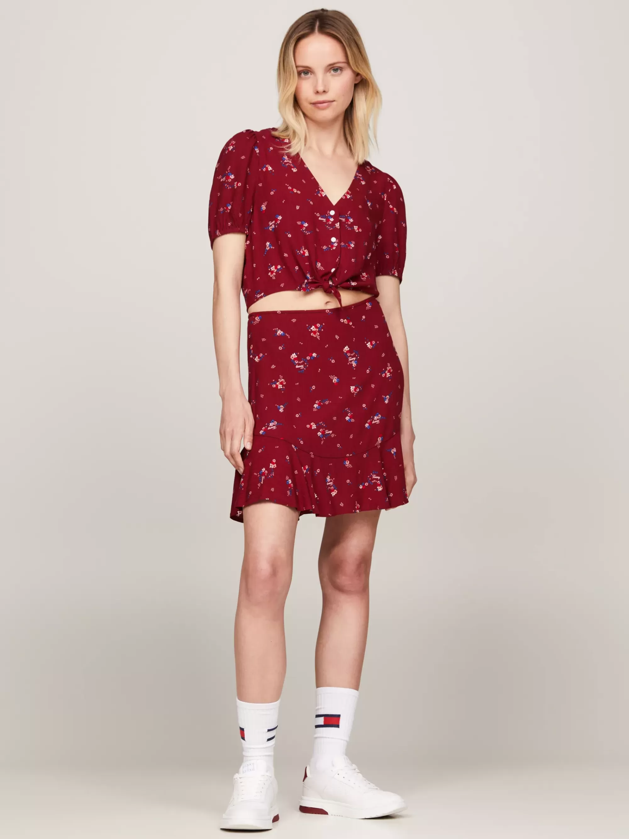 Co-Ords | Blouses & Overhemden*Tommy Hilfiger Cropped Blouse Met Pofmouwen En Bloemenprint MOUNTAIN FLORAL