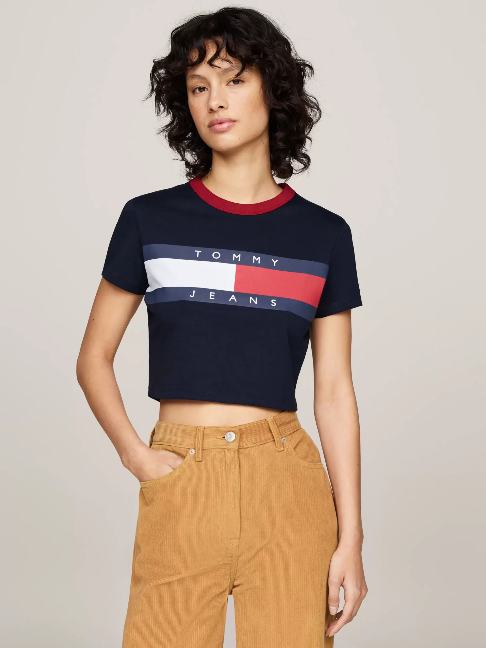 T-Shirts*Tommy Hilfiger Cropped Slim Fit T-shirt DARK NIGHT NAVY