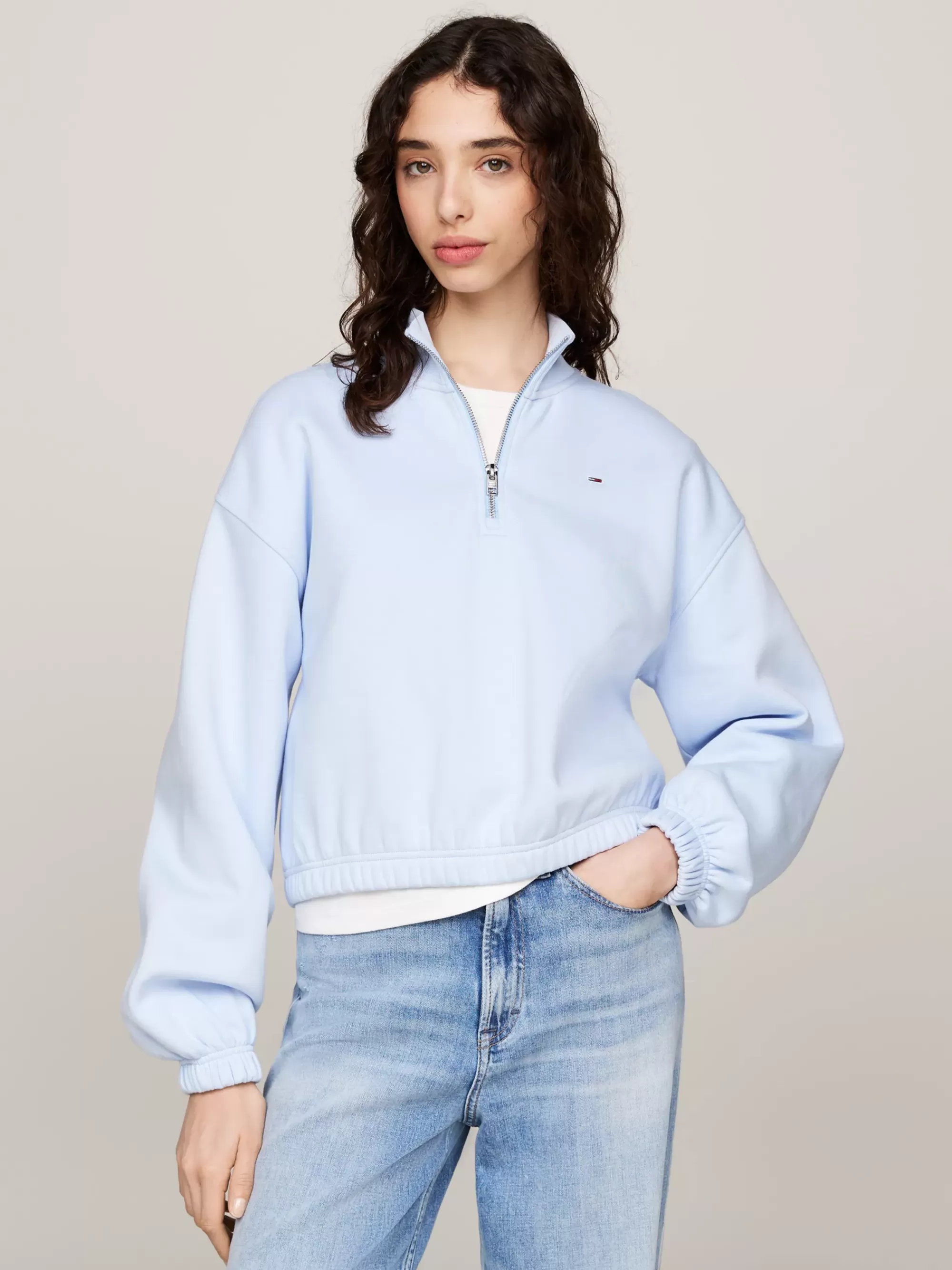 Sweatshirts & Hoodies*Tommy Hilfiger Cropped Sweatshirt Met 1/4-rits VESSEL BLUE