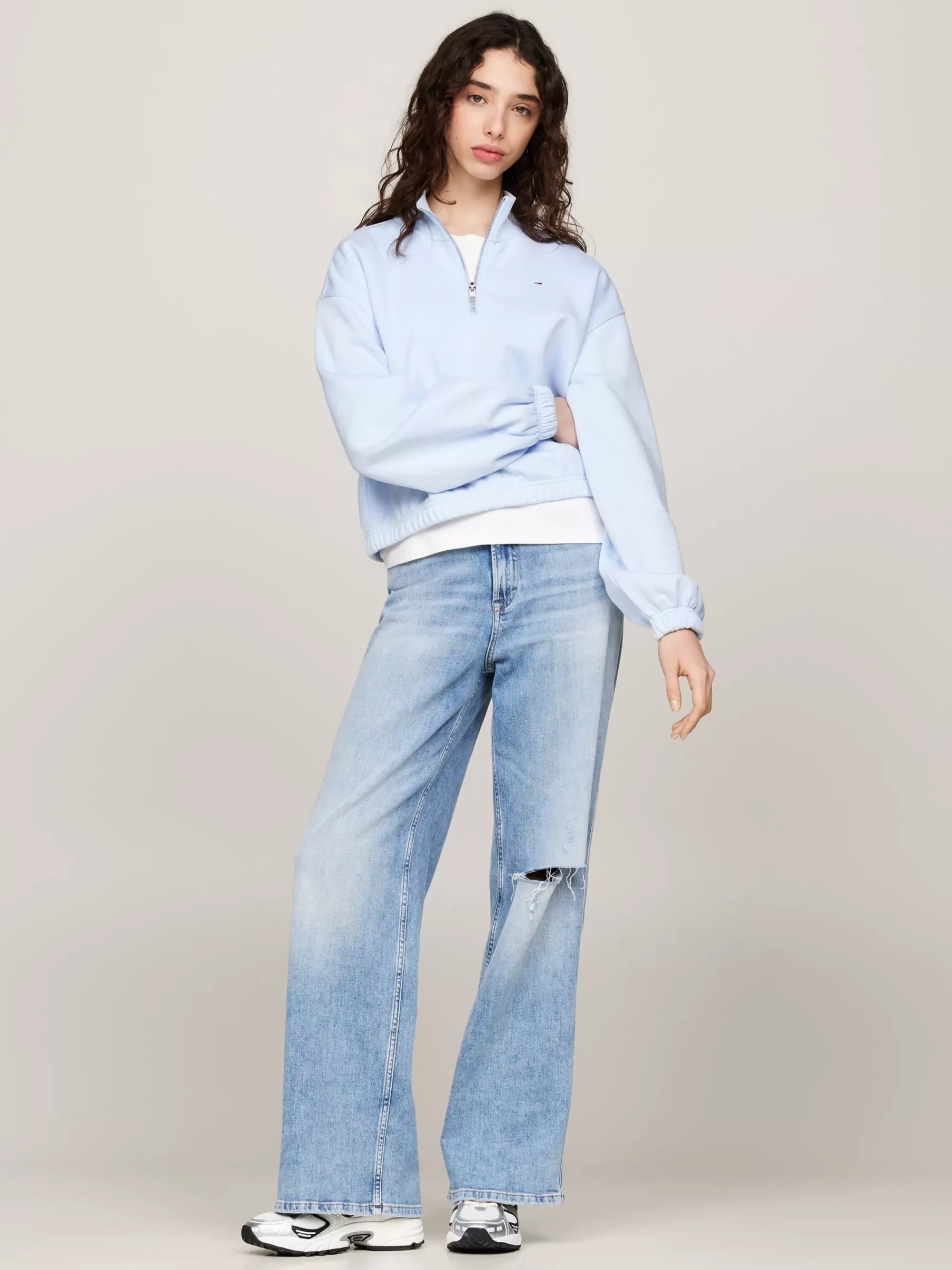 Sweatshirts & Hoodies*Tommy Hilfiger Cropped Sweatshirt Met 1/4-rits VESSEL BLUE