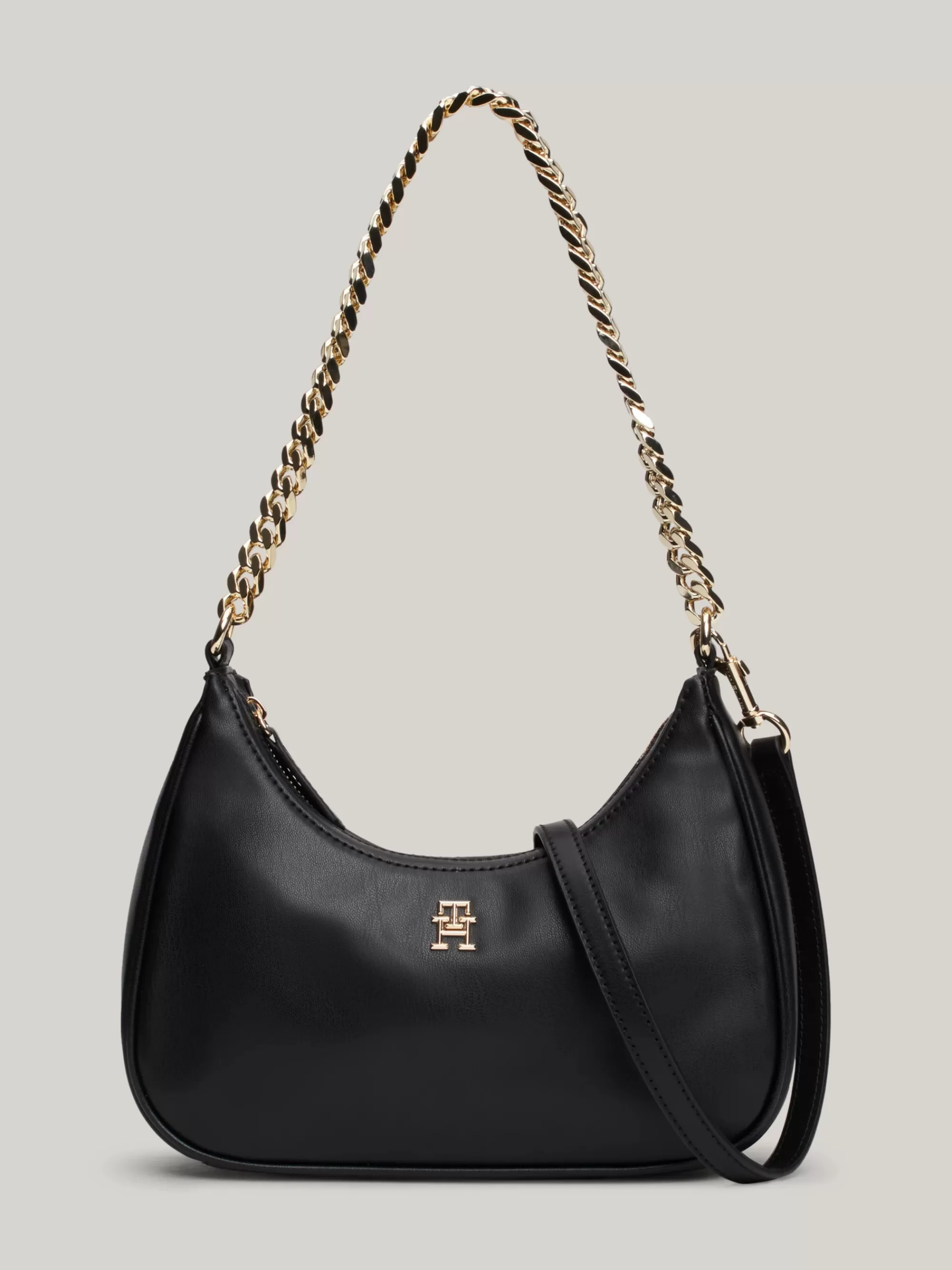 Schoudertassen*Tommy Hilfiger Crossbodytas Met Chunky Ketting En Monogram BLACK