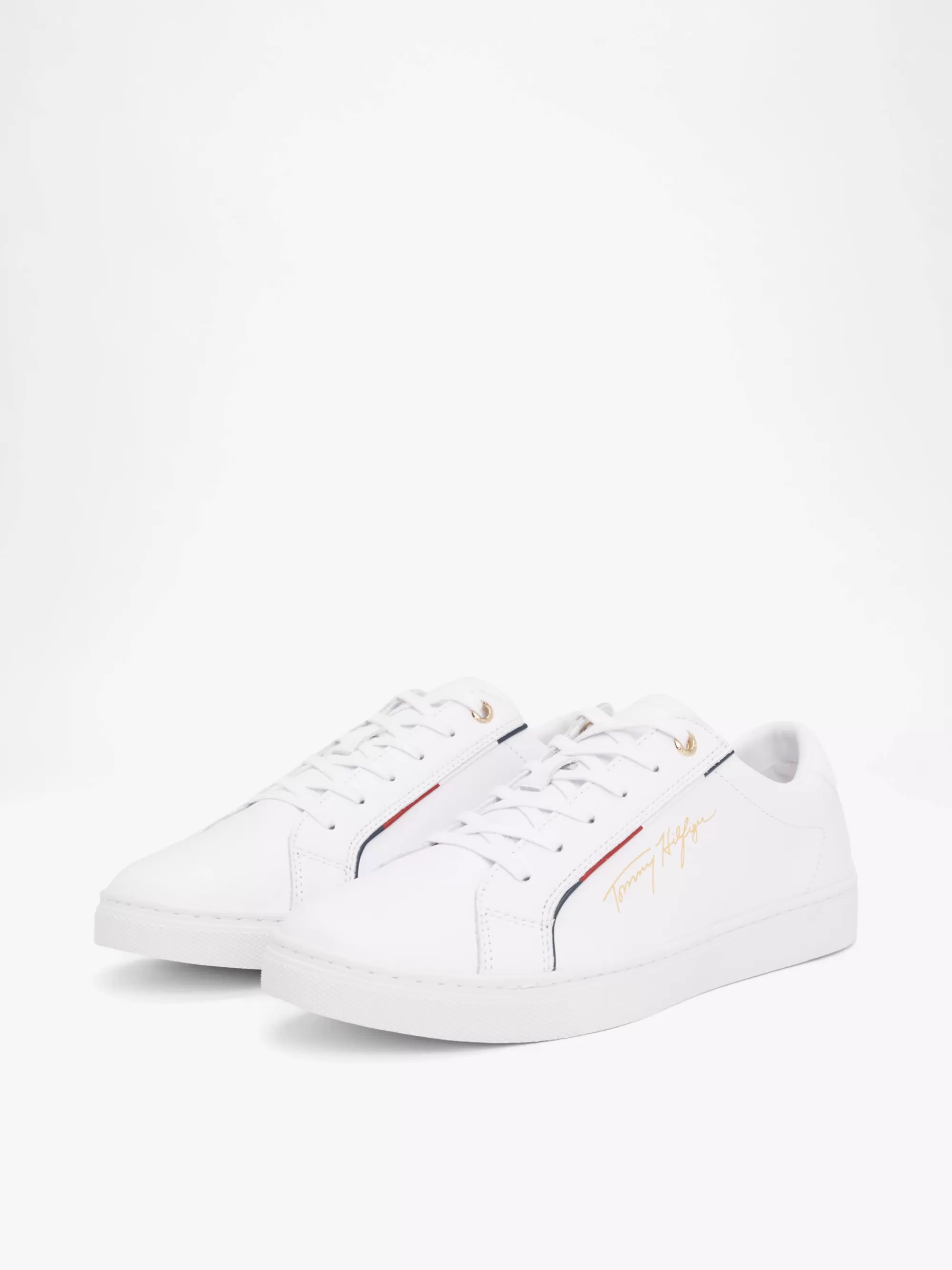 Sneakers*Tommy Hilfiger Cupsole Sneaker Met Signature-logo WHITE