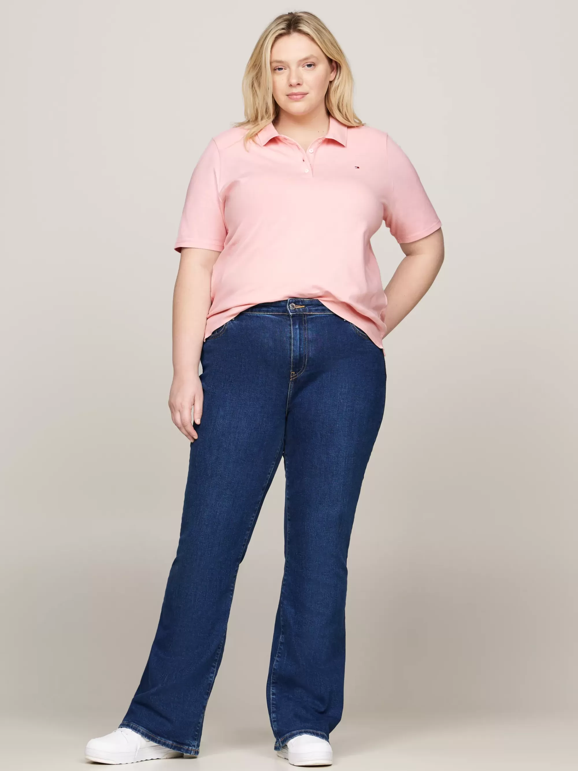 Curve Mode & Inclusieve Maten | Polo's*Tommy Hilfiger Curve 1985 Regular Fit Polo DELICATE PINK
