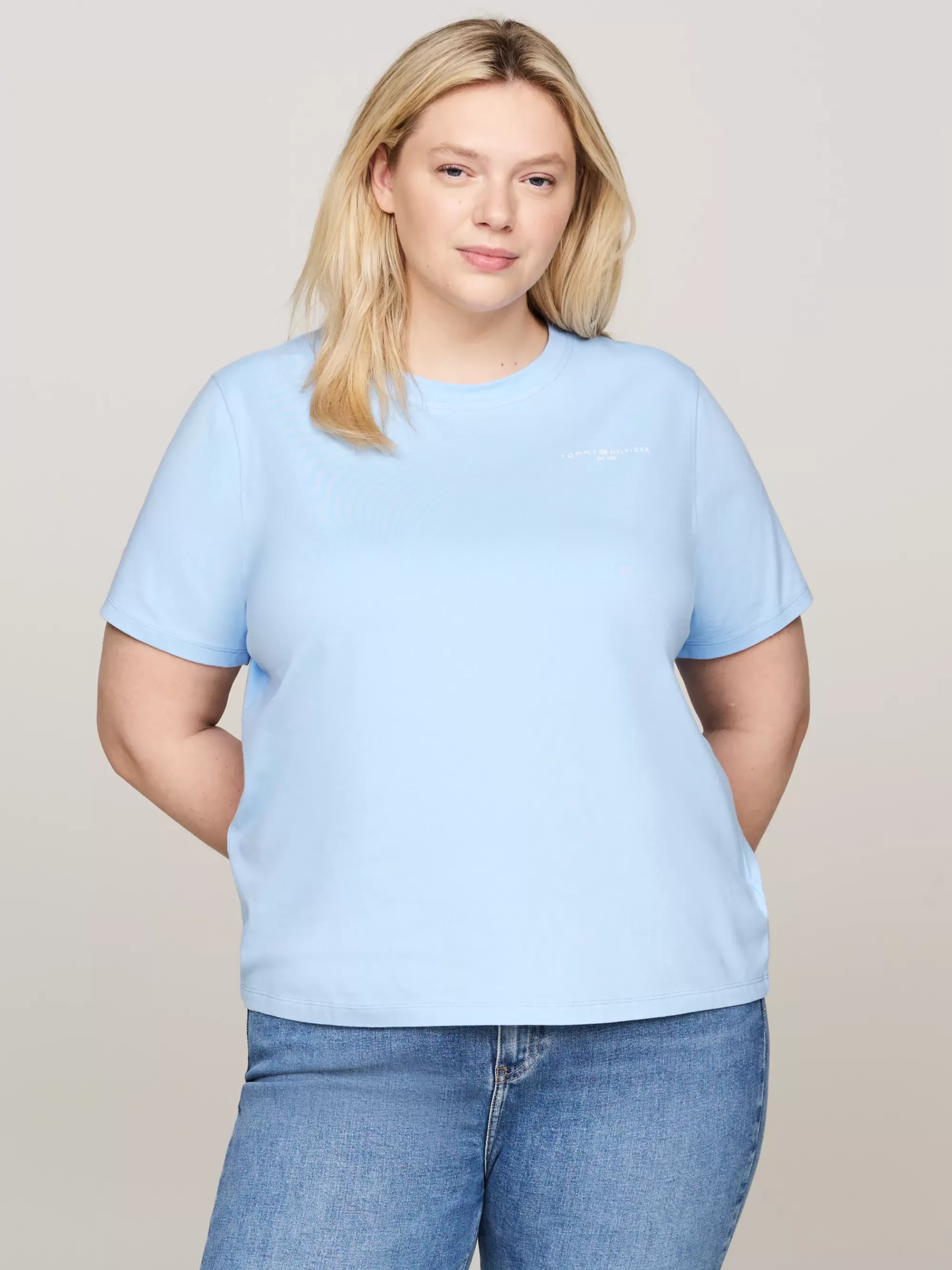 Curve Mode & Inclusieve Maten | T-Shirts*Tommy Hilfiger Curve 1985 T-shirt Met Logo VESSEL BLUE