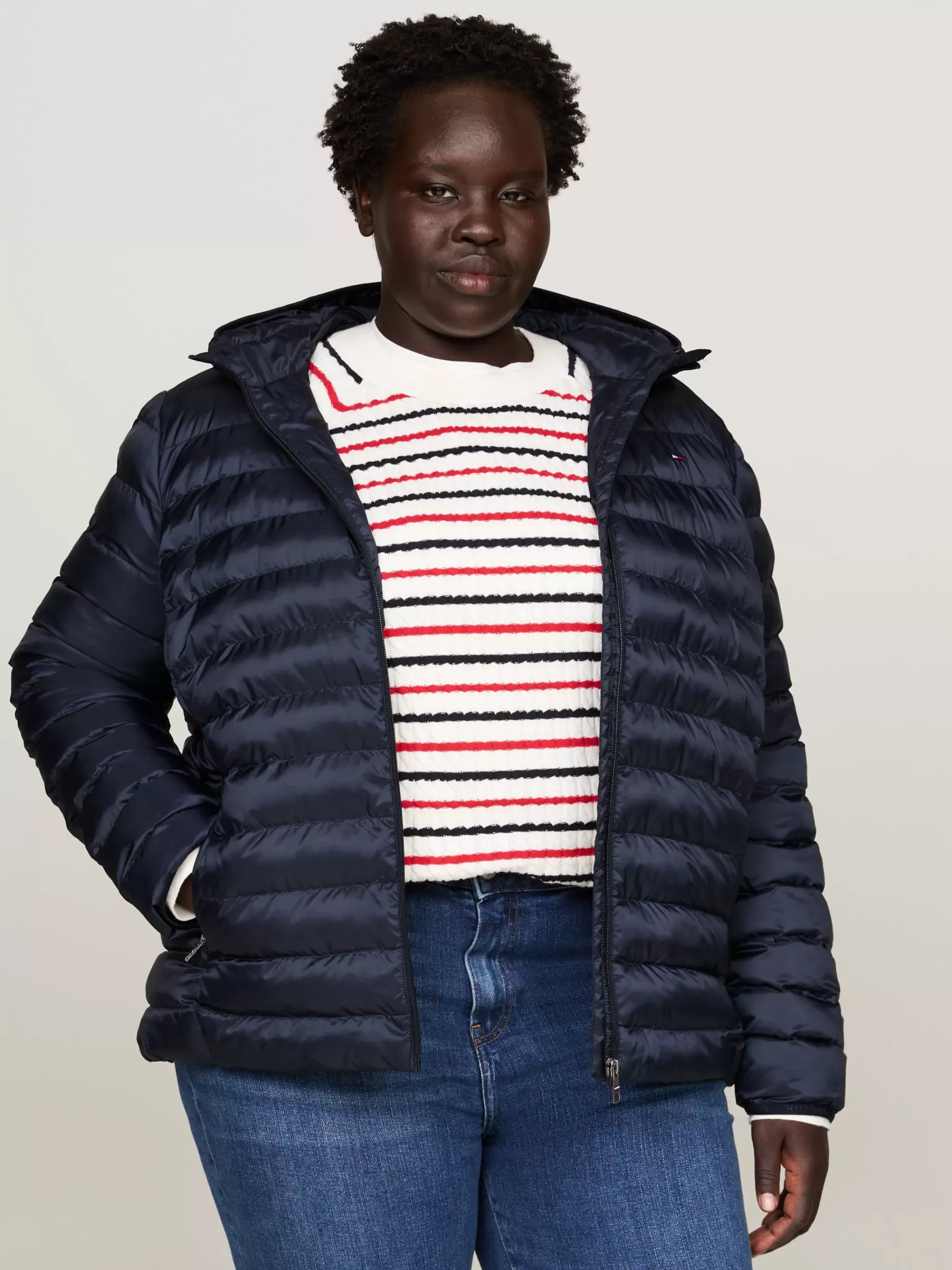 Jassen & Jacks*Tommy Hilfiger Curve Lichtgewicht Gewatteerd Jack DESERT SKY