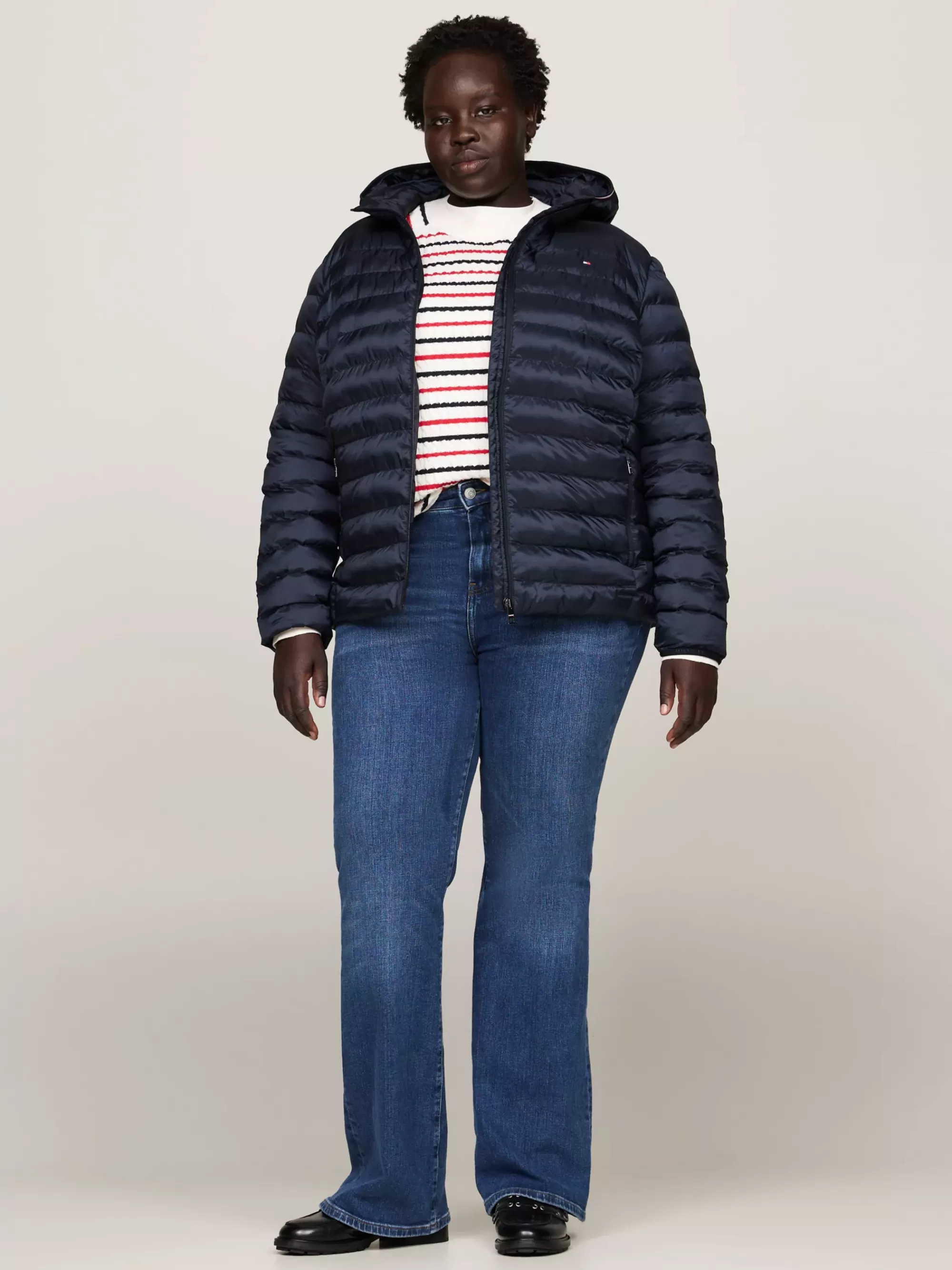Jassen & Jacks*Tommy Hilfiger Curve Lichtgewicht Gewatteerd Jack DESERT SKY