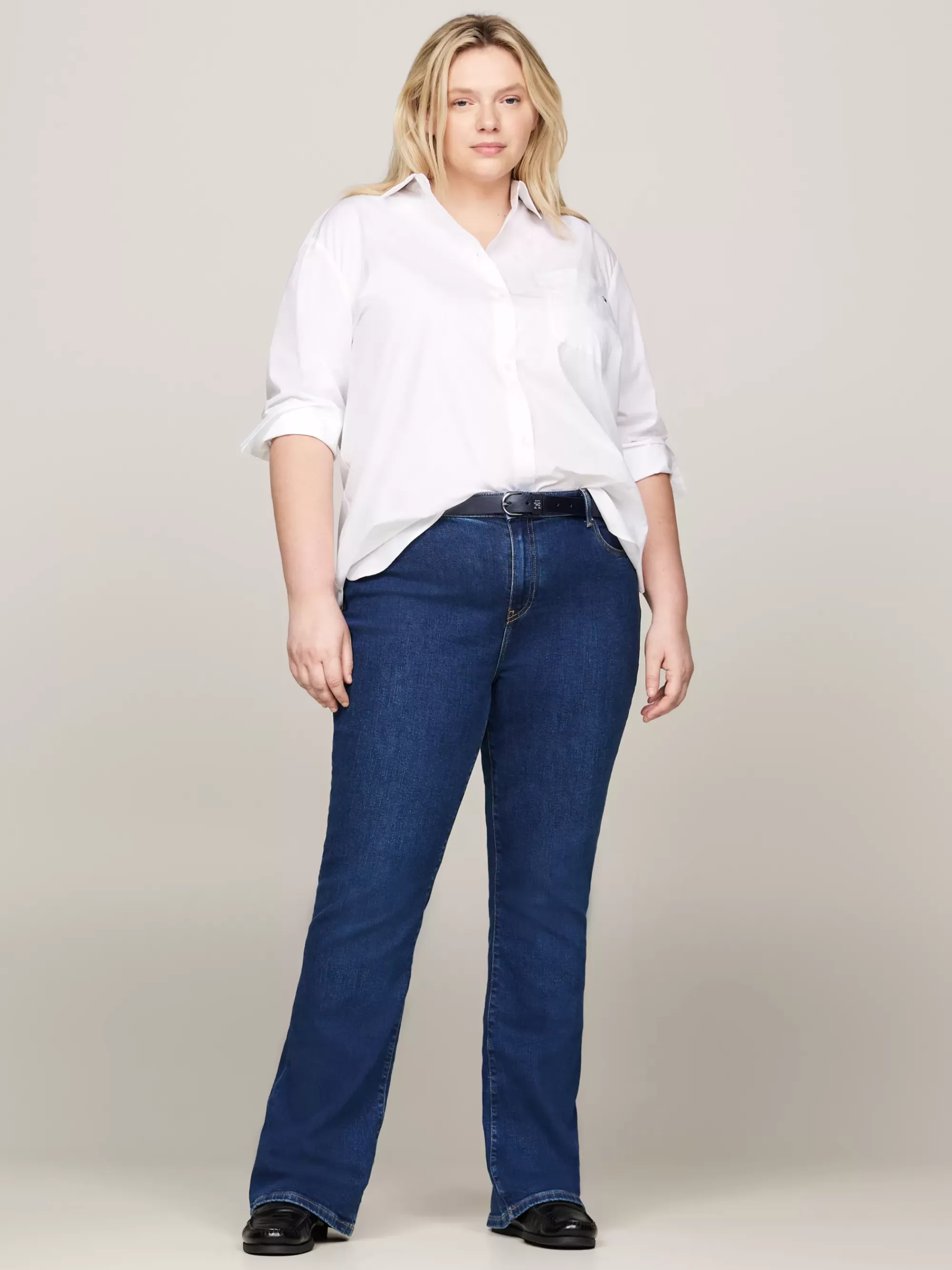 Blouses & Overhemden*Tommy Hilfiger Curve Oversized Overhemd TH OPTIC WHITE